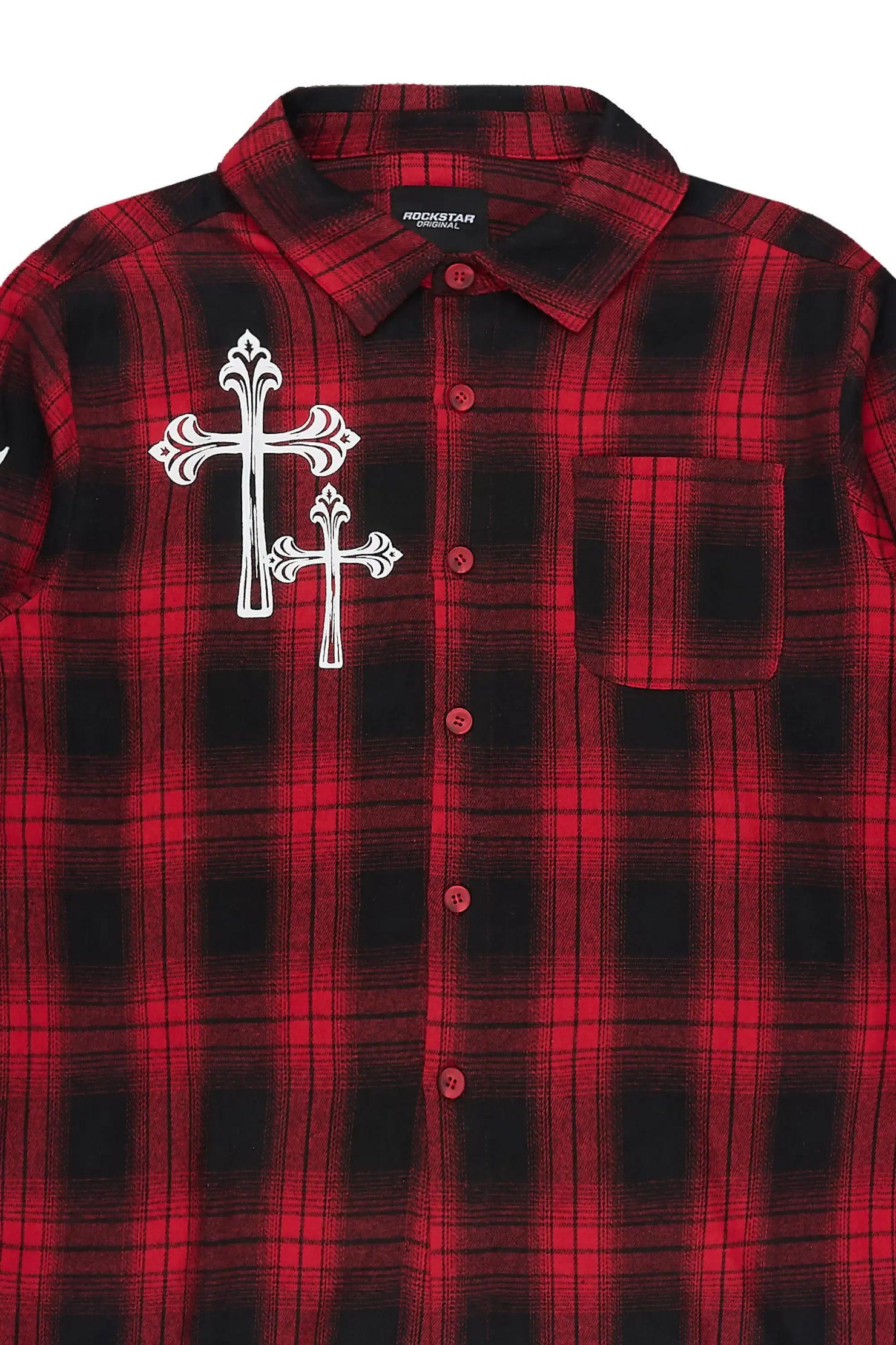 Helder Red Flannel Long Sleeve Shirt