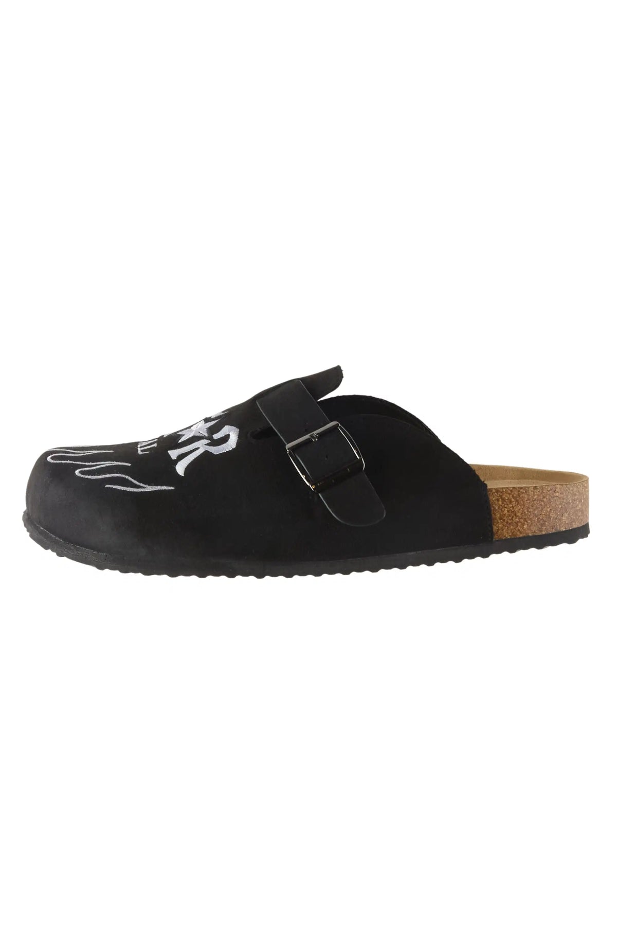 Boys Firewalk Black Suede Mule