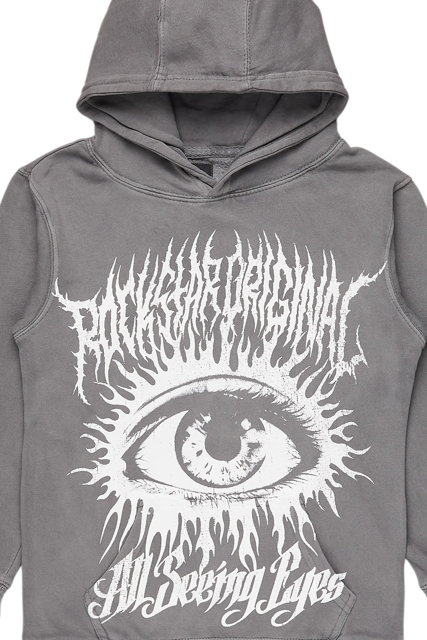 Boys All Eyes Grey Graphic Hoodie