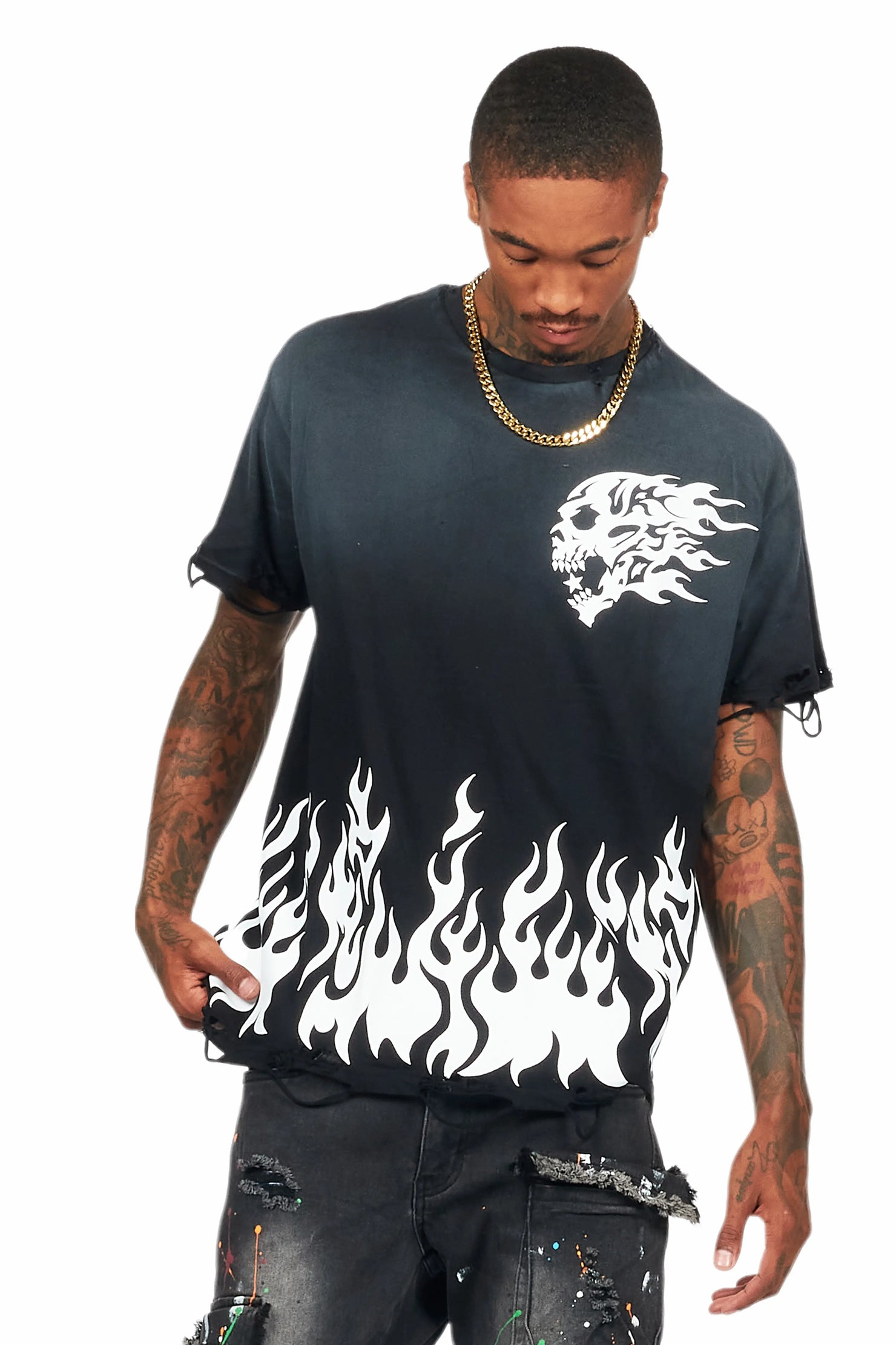 Bubble Black Oversized Graphic T-Shirt