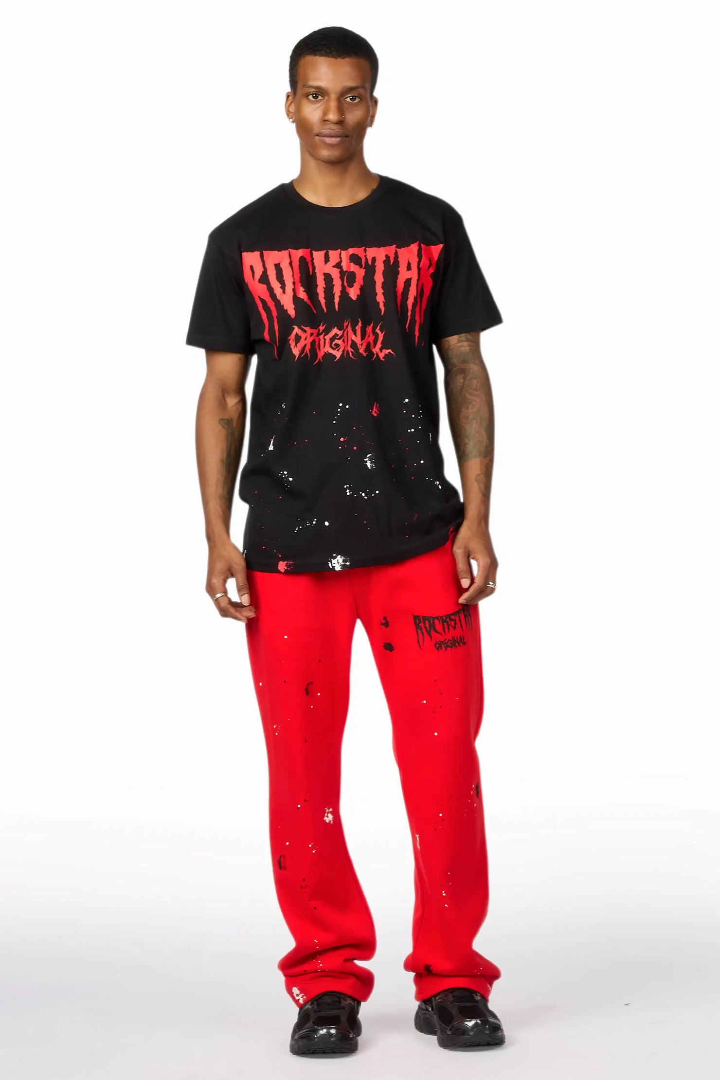 Twinkle Black/Red T-Shirt/Relaxed Track Set