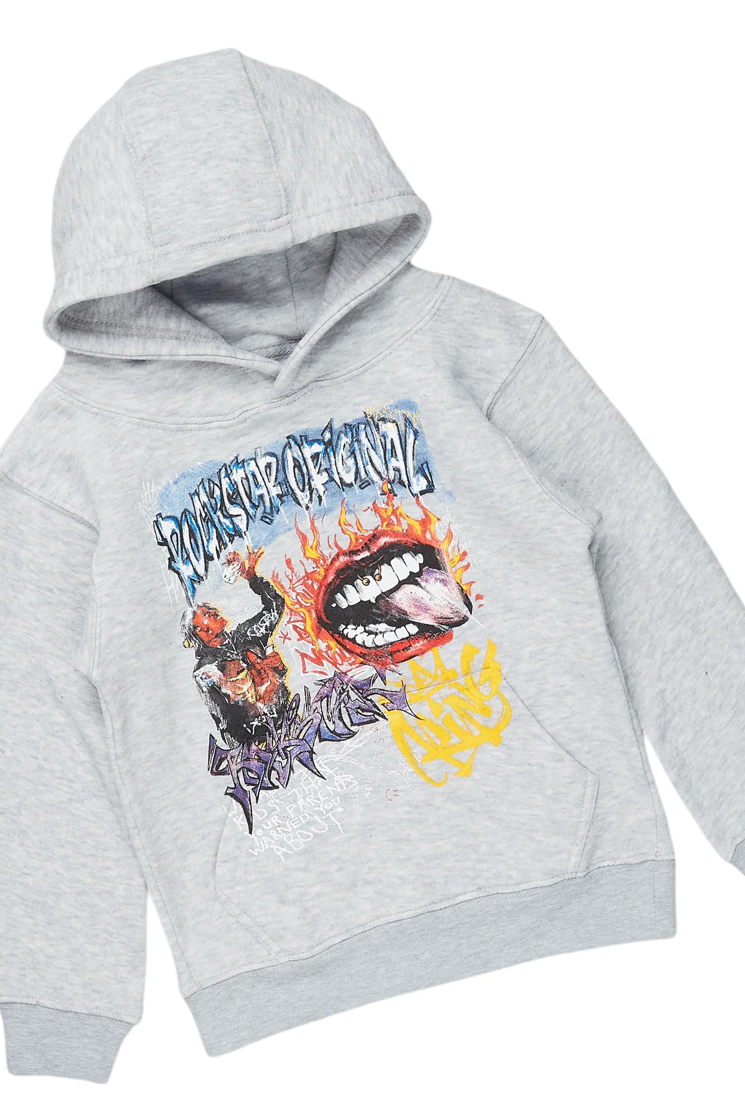 Boys Yooz Grey Hoodie/Stacked Flare Jean Set