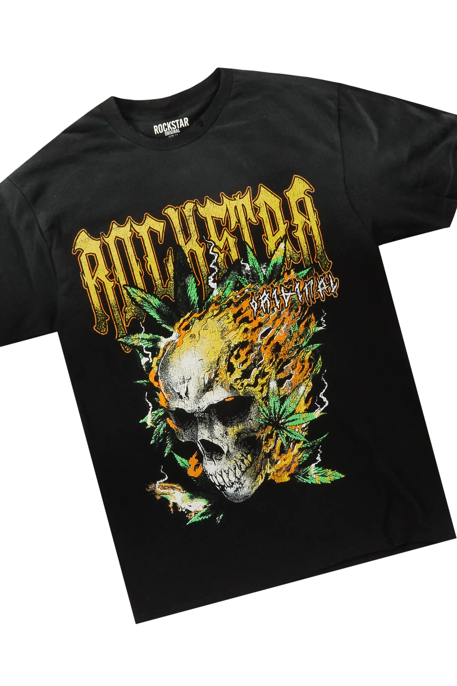 Manitol Black T-Shirt & Shake Beige Stacked Jean Bundle