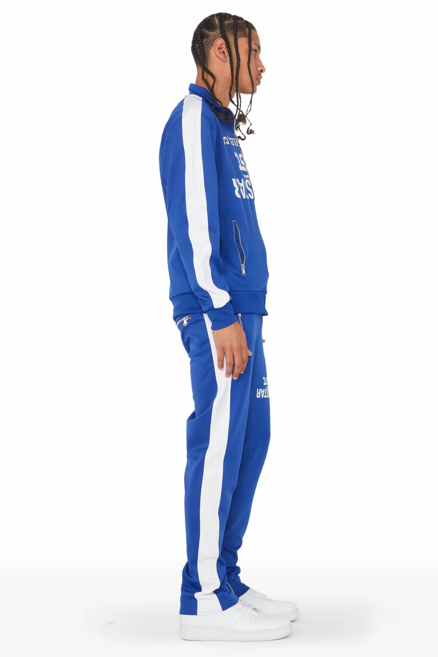 Dist. Town Royal Blue Tricot Slim Fit Track Set