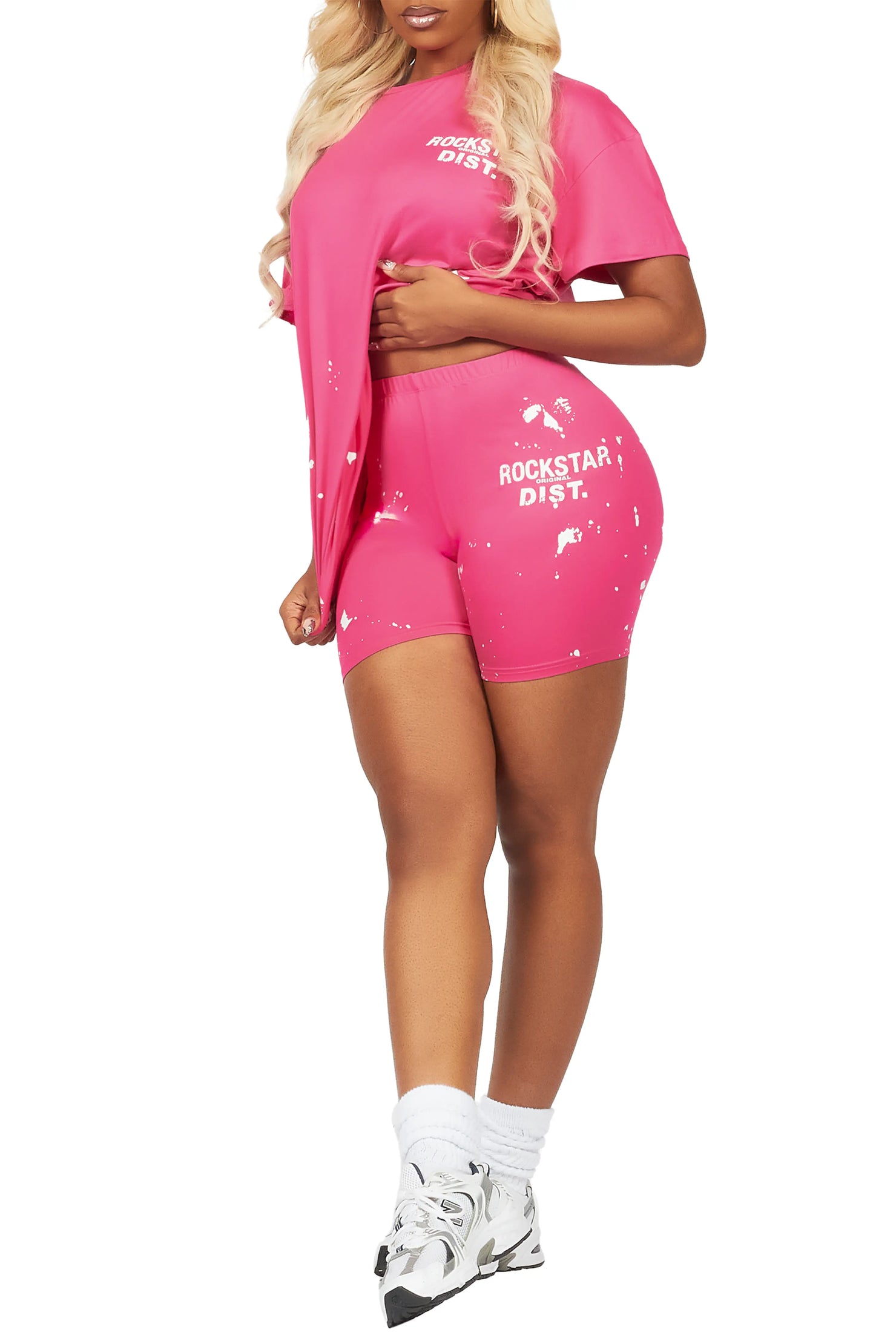 Living For It Fuchsia Bike Short Set