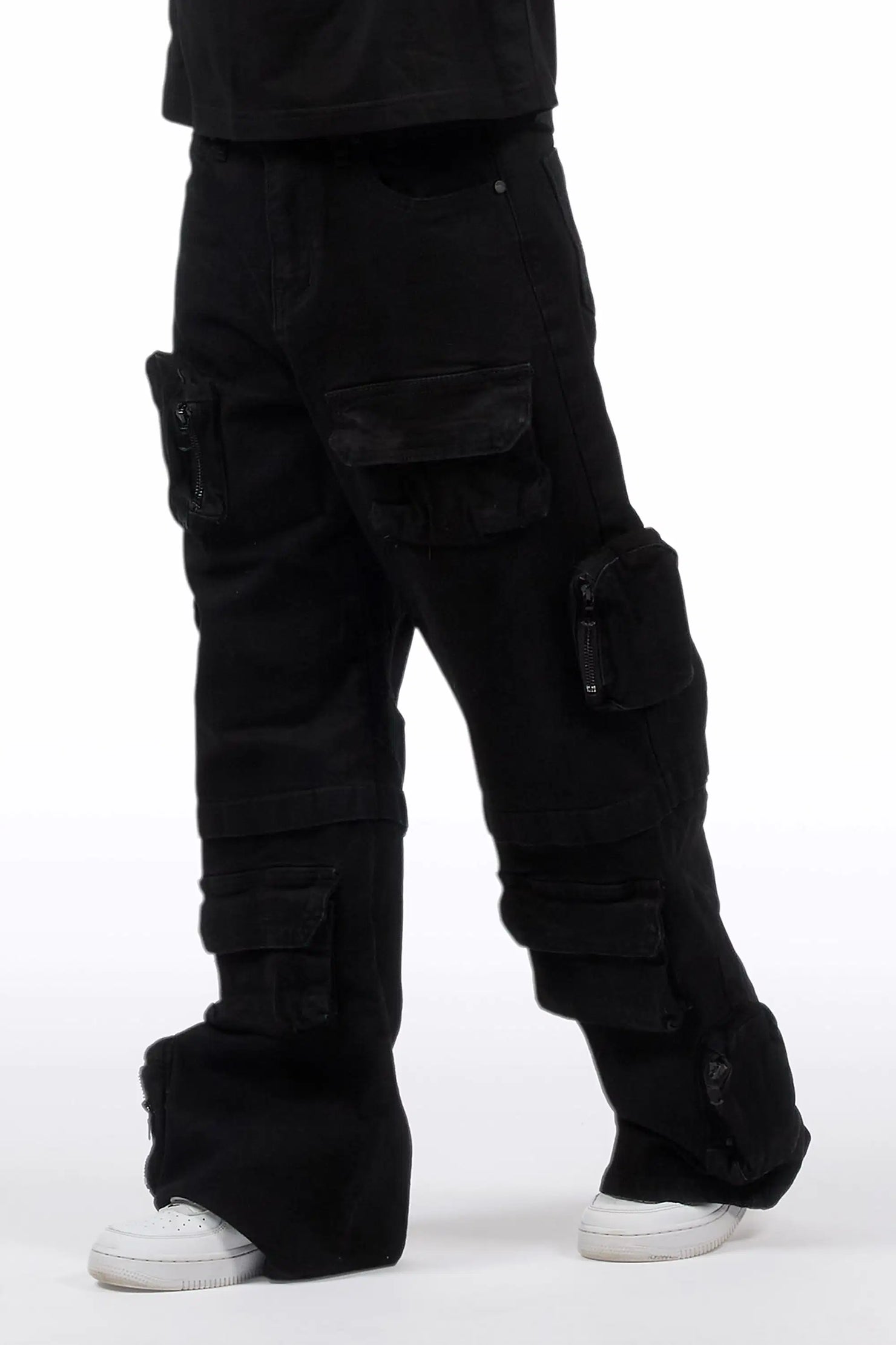Boys Pocketeer Black Baggy Fit Cargo Jean