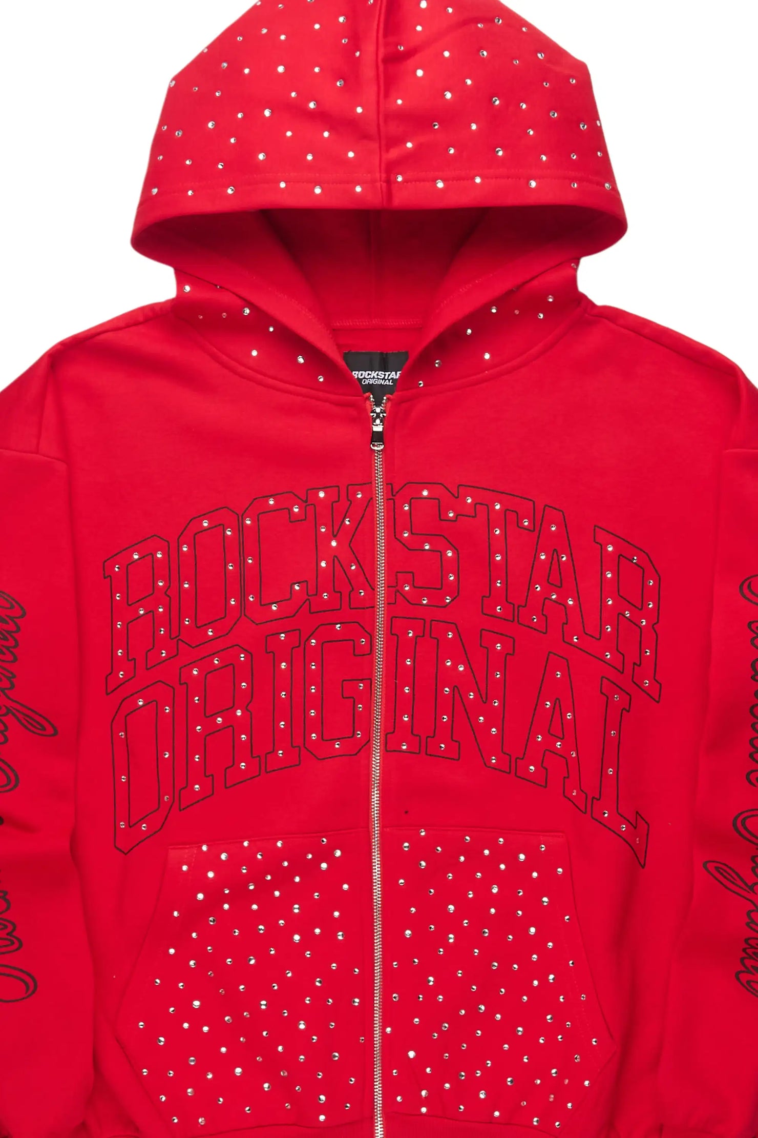 Dripped Red Rhinestone Hoodie
