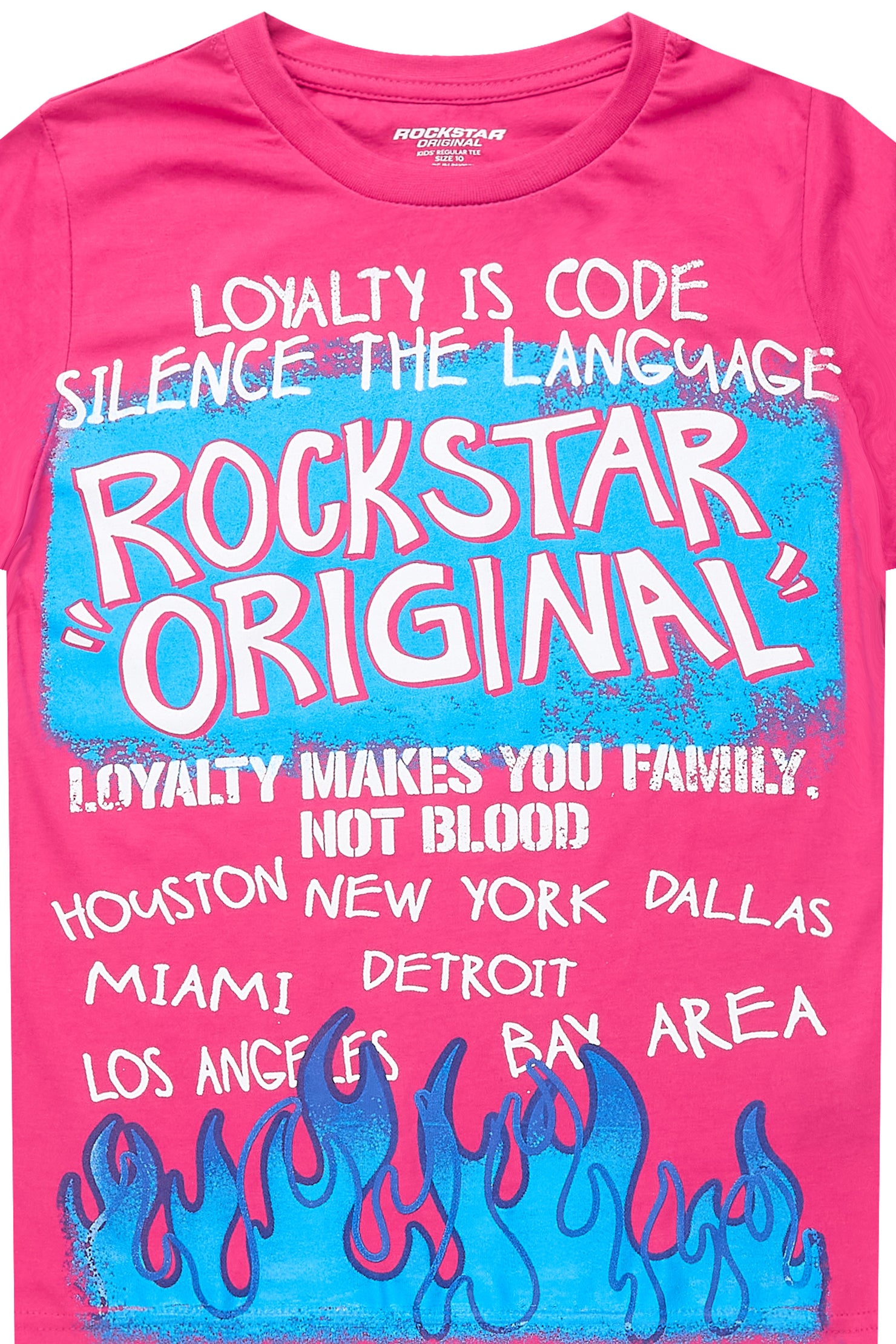 Girls Bridgette Fuchsia/Blue Graphic T-Shirt
