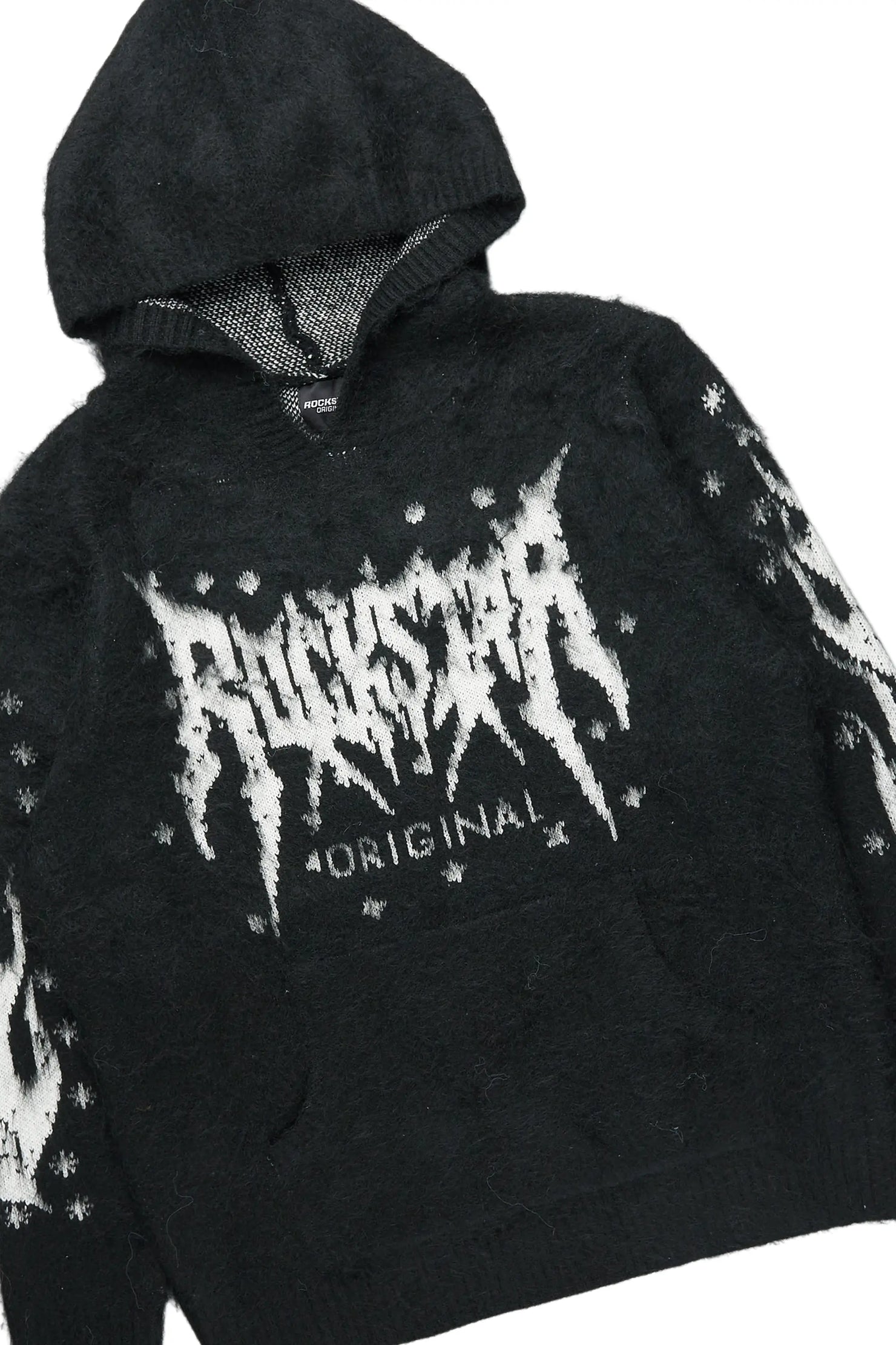 Raymond Black Mohair Hoodie & Khaza Stacked Flare PU Jean Bundle