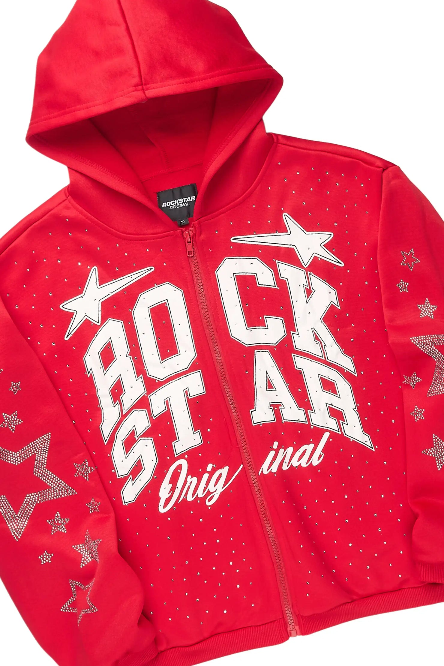 Boys Flaveyo Red/White Rhinestone Stacked Track Set