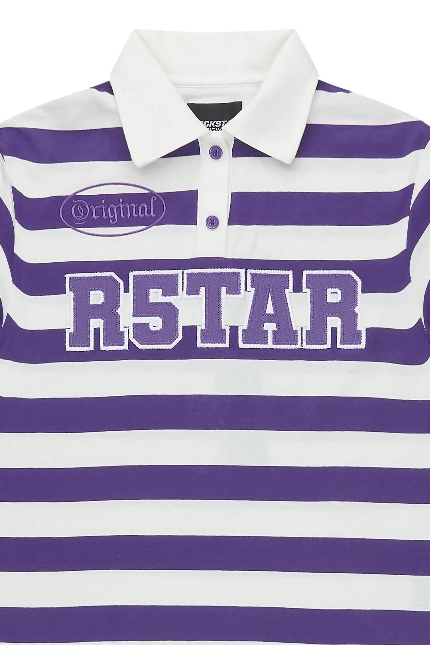 Girls Fintan Purple/Cream Polo