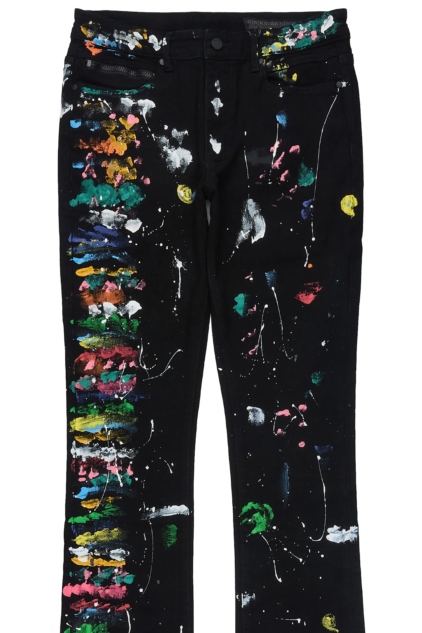 Antoni Black Painter Stacked Flare Jean