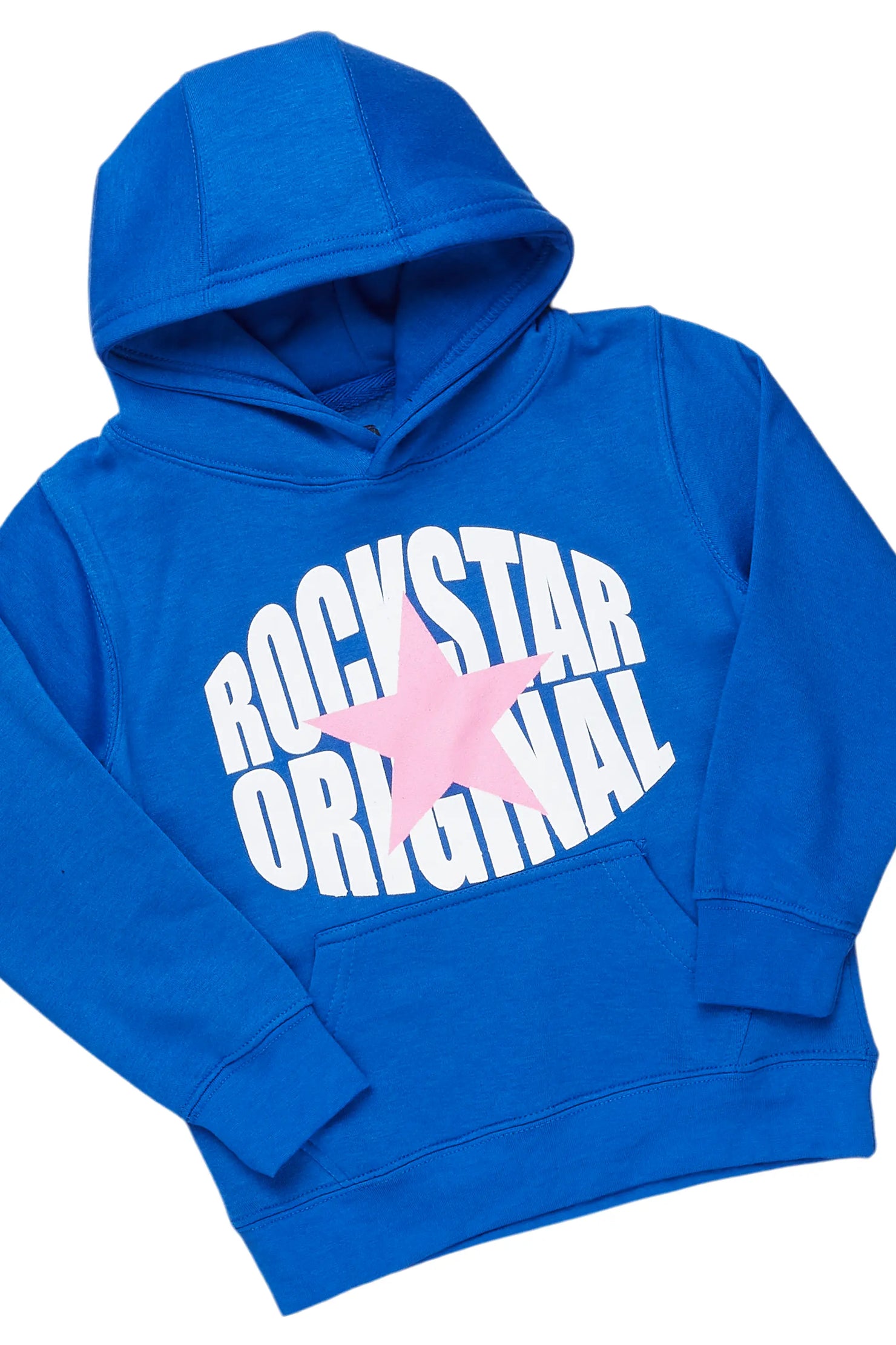 Girls Maeve Royal Blue Hoodie/Stacked Flare Jean Set