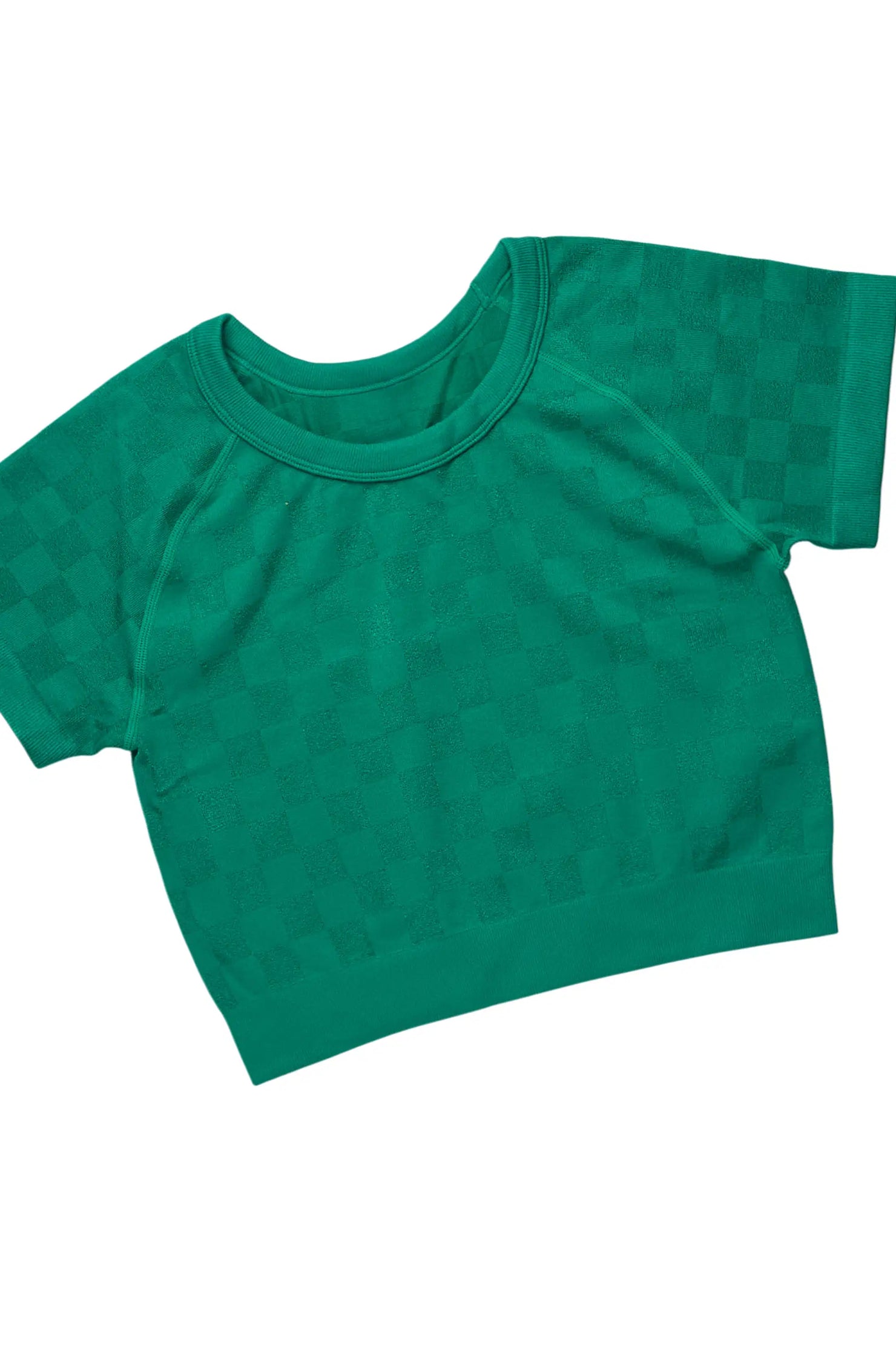 Adrianna Green Checkered Bike Short Set
