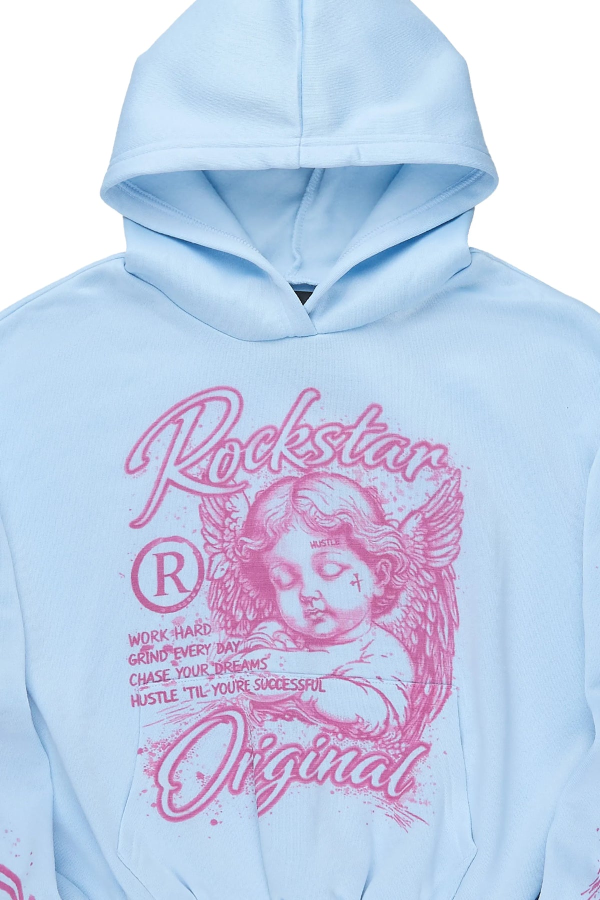 Girls Tyca Light Blue Graphic Hoodie