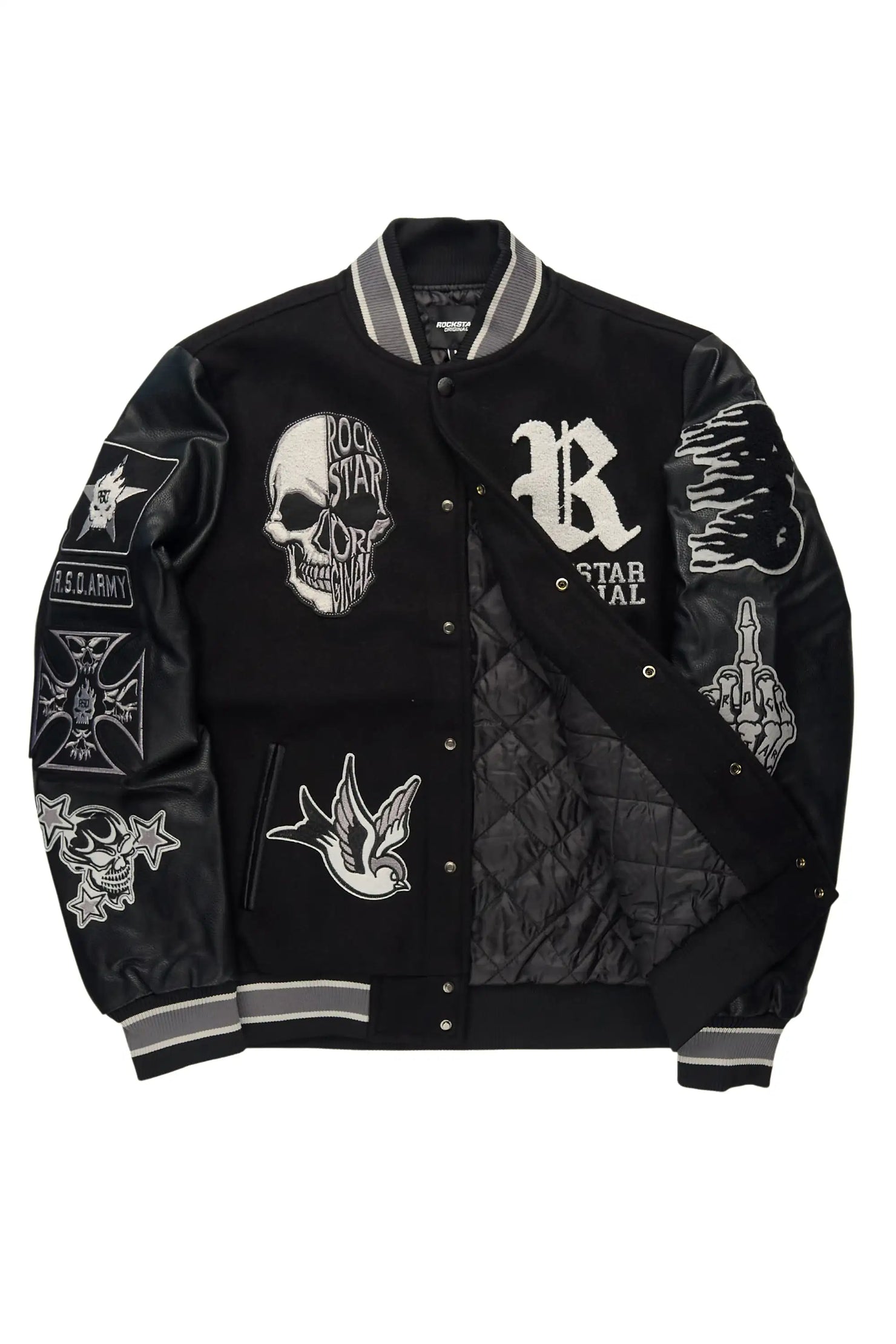 Vidar Black Varsity Jacket