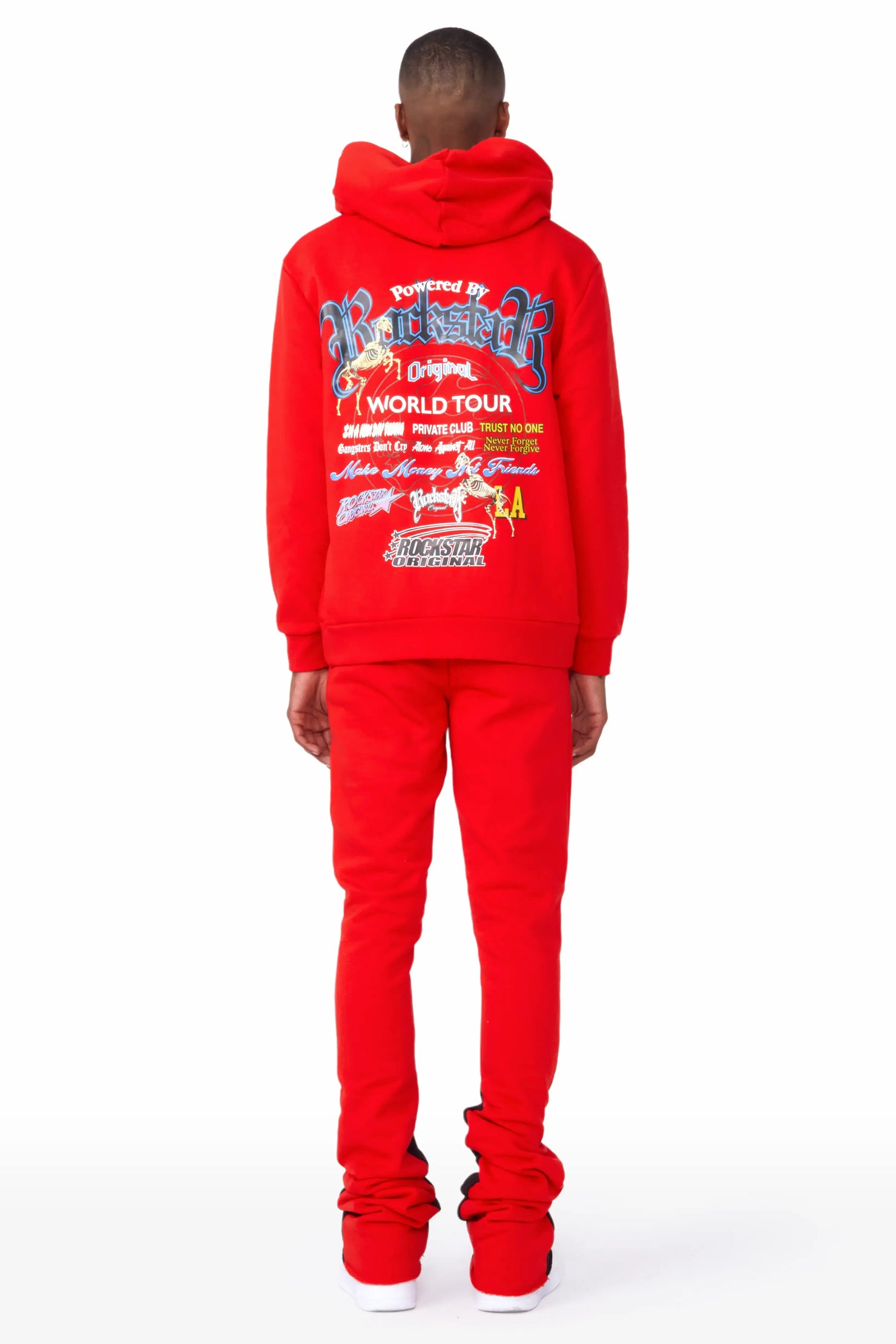 Against Red Hoodie/Super Stacked Flare Pant Set