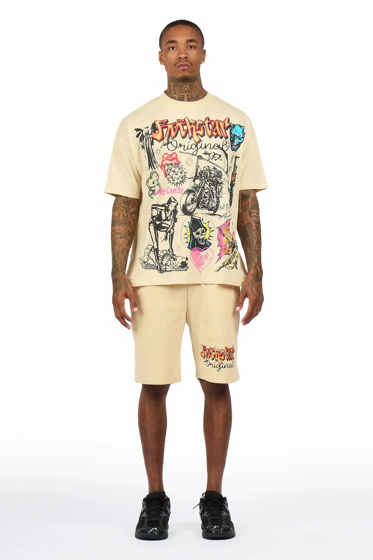 Shoota Beige/Black Short Set