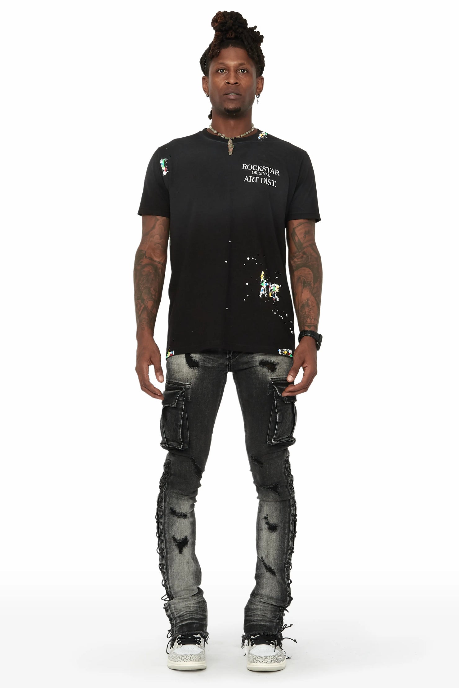 Ronoh Grey Wash Stacked Flare Jean