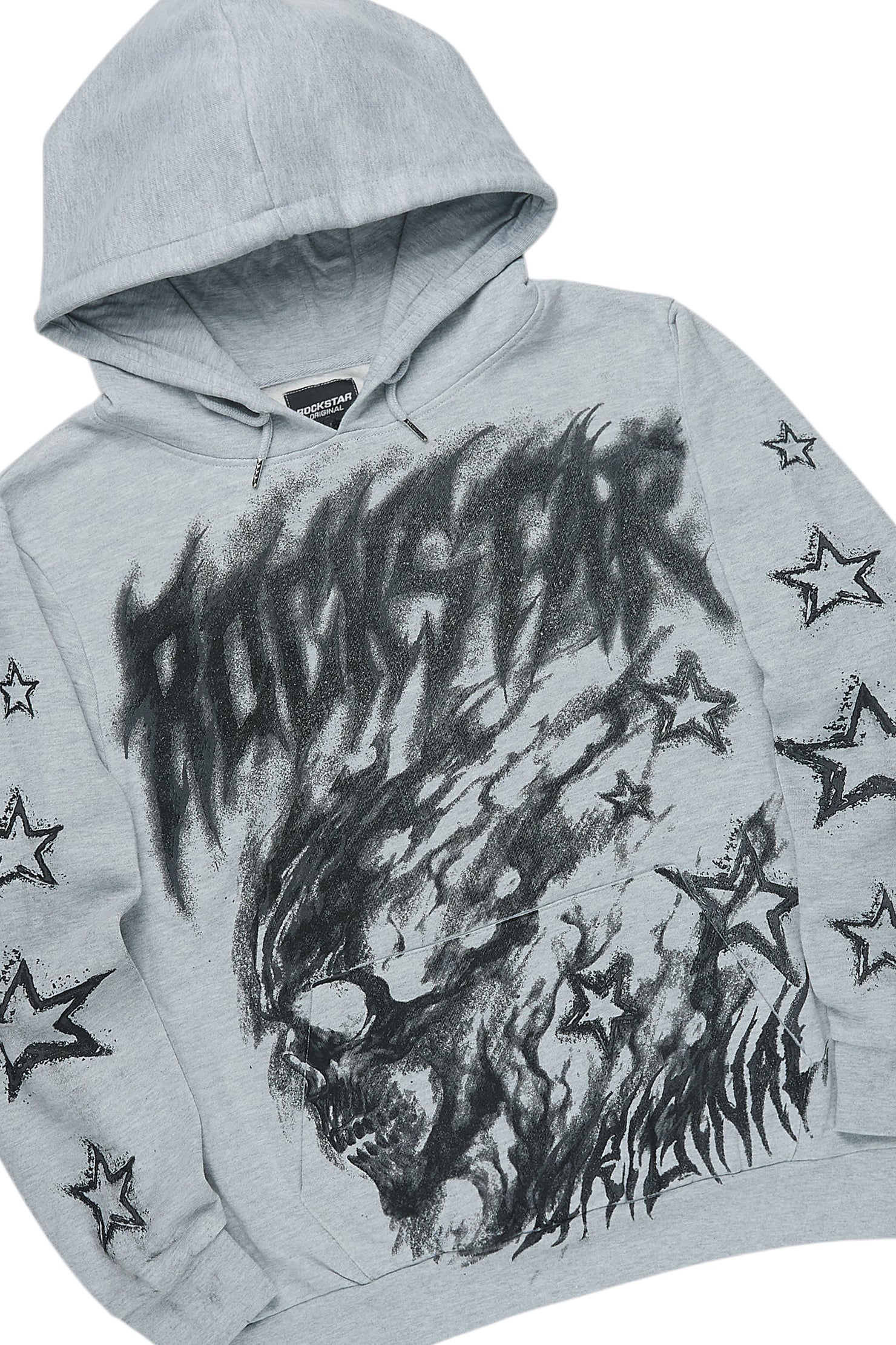 Nelz Heather Grey/Black Hoodie/Stacked Track Pant Set