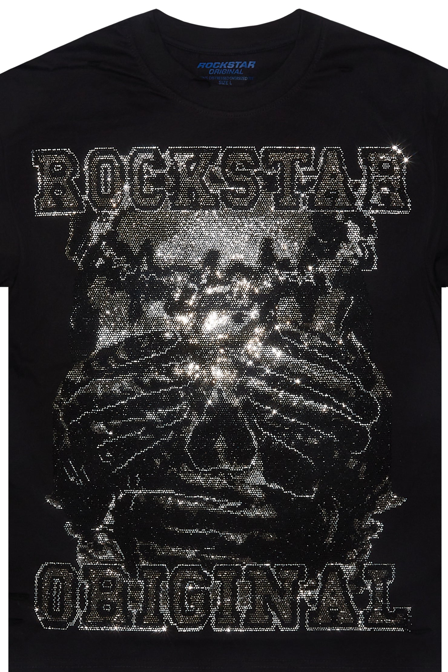 Shinika Black Rhinestone Oversized T-Shirt