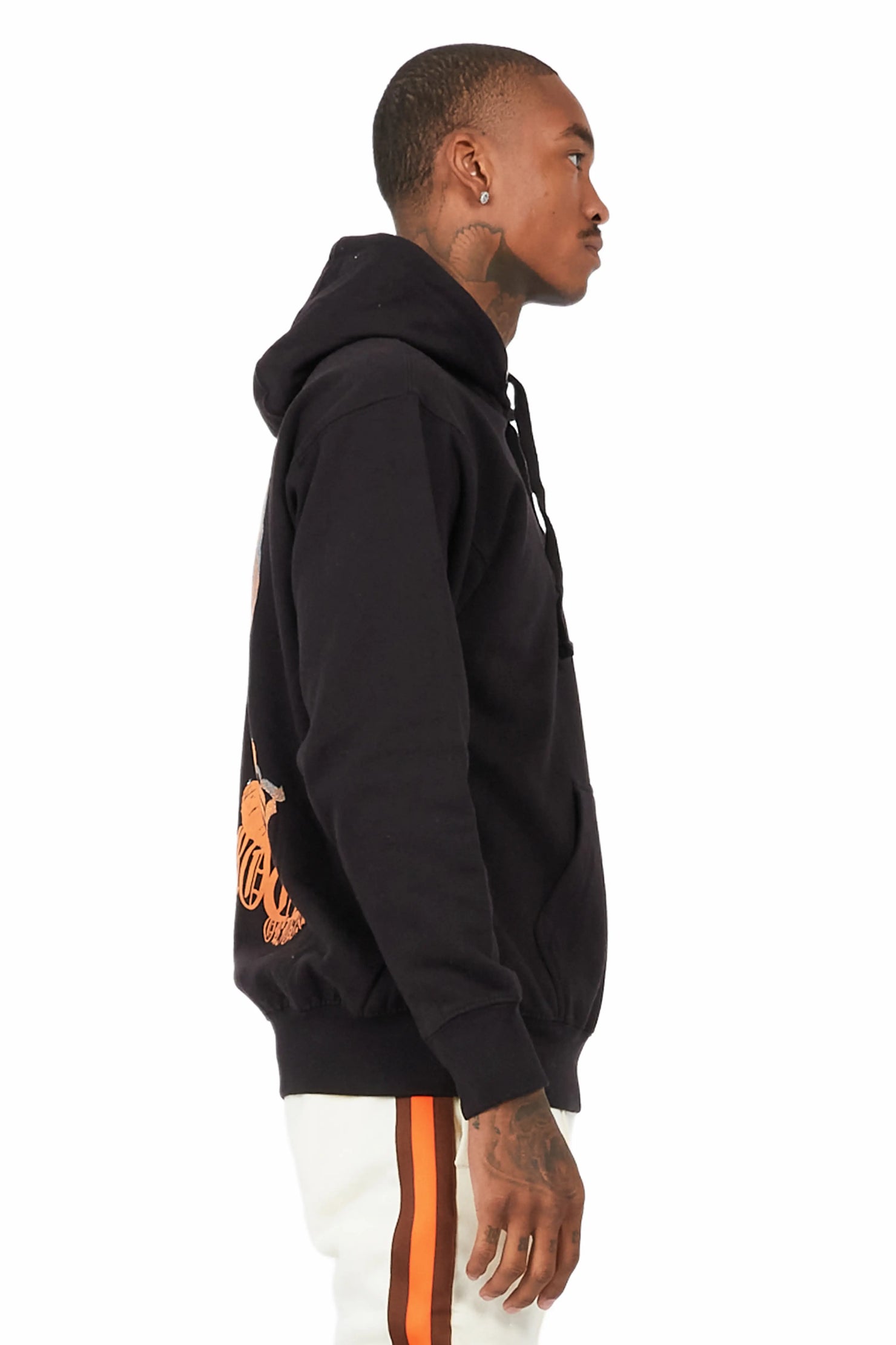 Murdra Graphic Black/Orange Hoodie