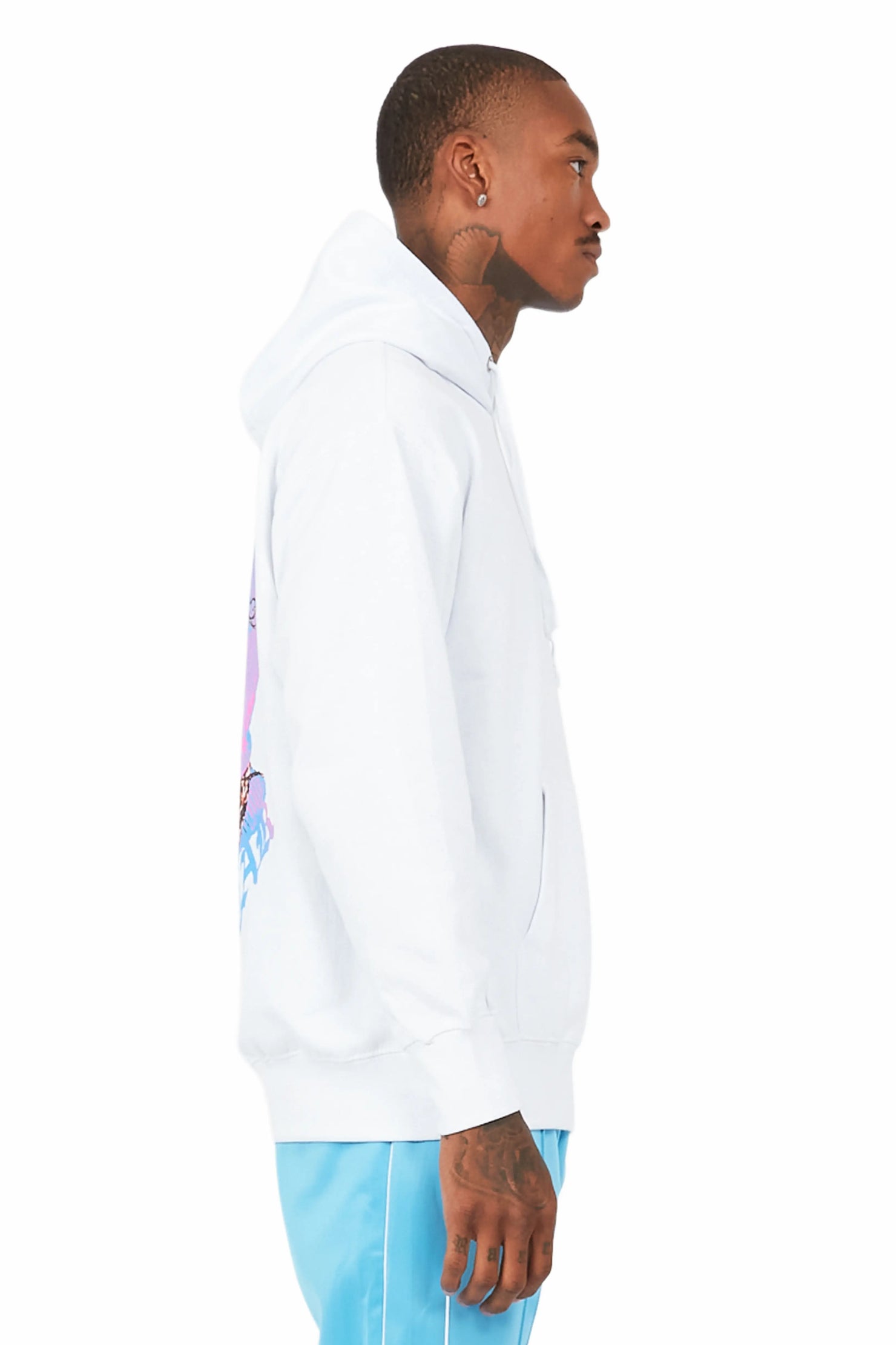 Murdra Graphic White/Blue Hoodie