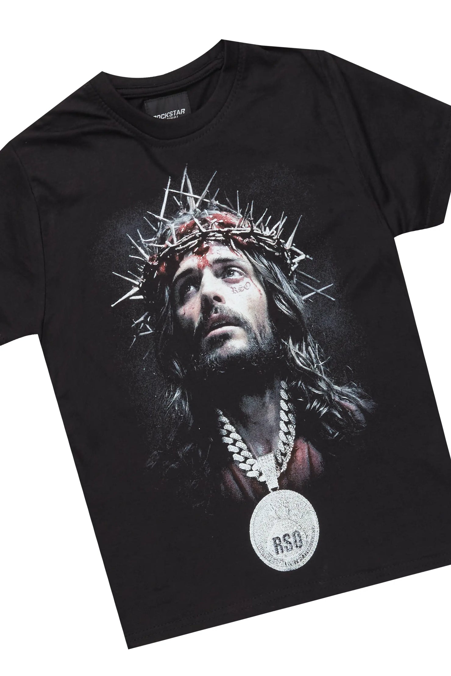 Boys Daman Black T-Shirt/Stacked Flare Jean Set