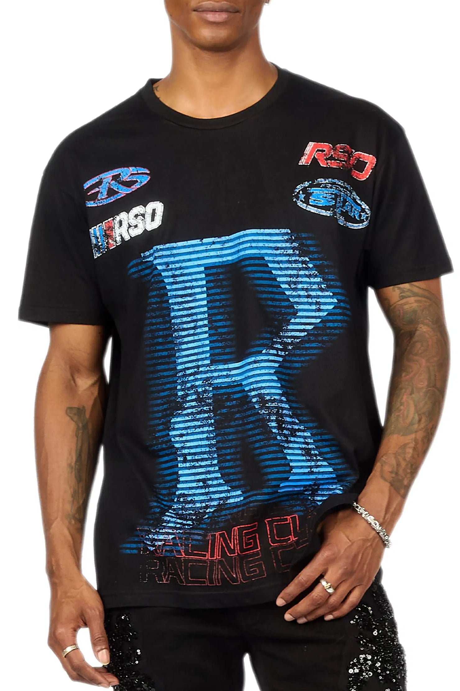 Damarion Black Oversized Graphic T-Shirt
