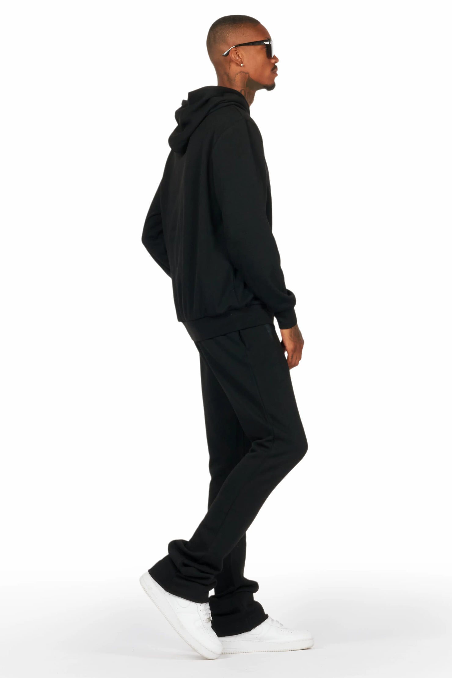 Evan Black Stacked Flare Track Set