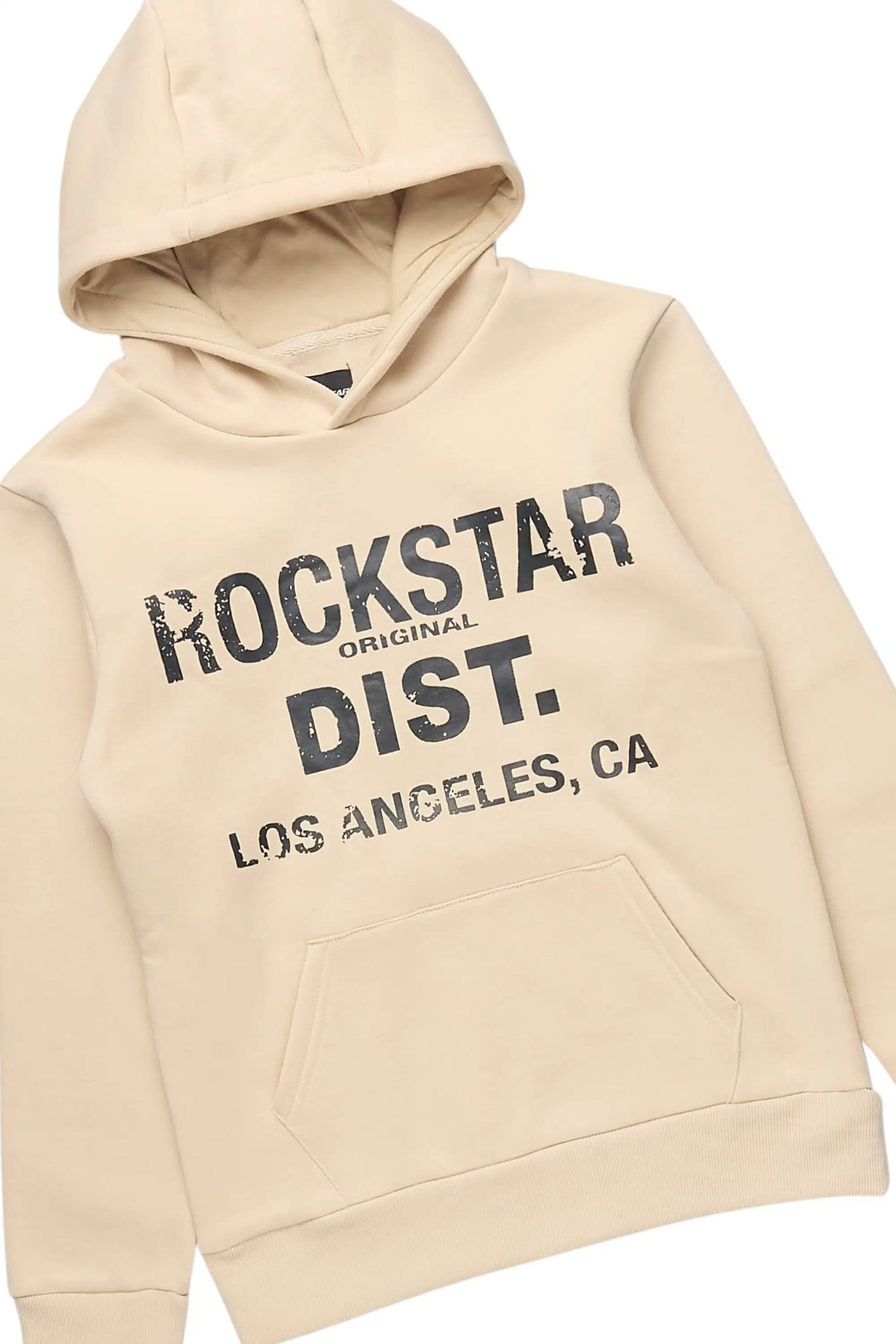 Boys Koen Beige Hoodie & Gentry Camo Tree Stacked Jean Set