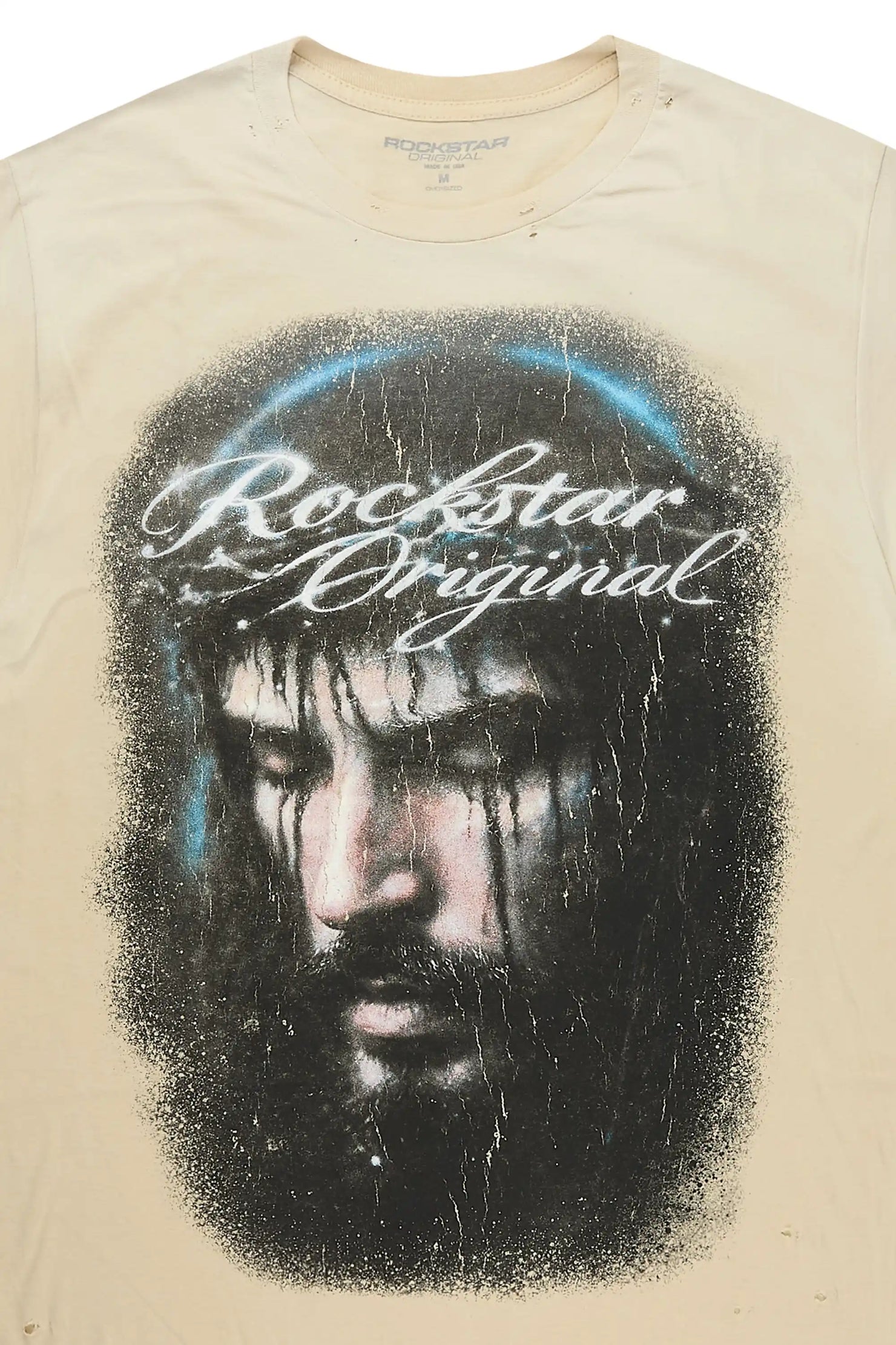 Graves Beige Oversized Graphic T-Shirt