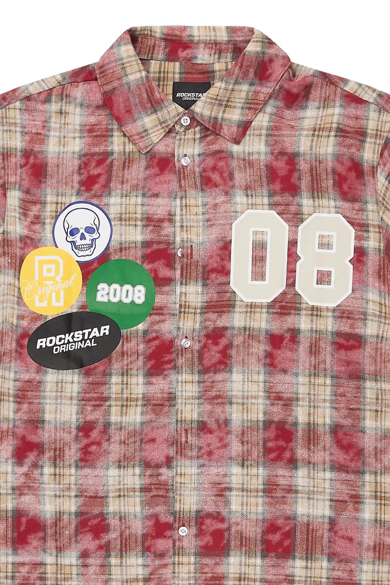 Emre Red Flannel Short Sleeve Shirt