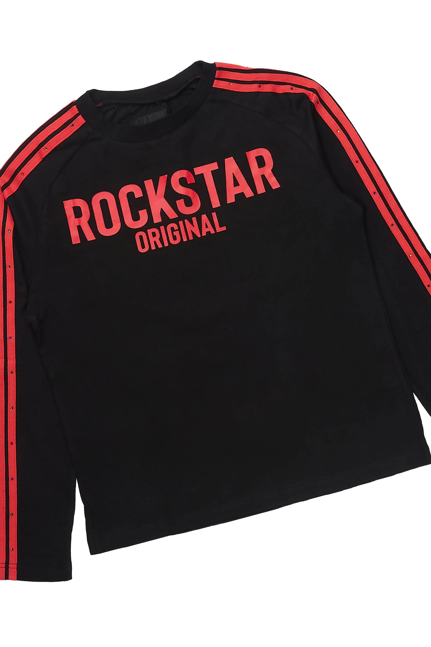 Boys Gulis Black Rhinestone Long Sleeve Shirt Relaxed Track Set