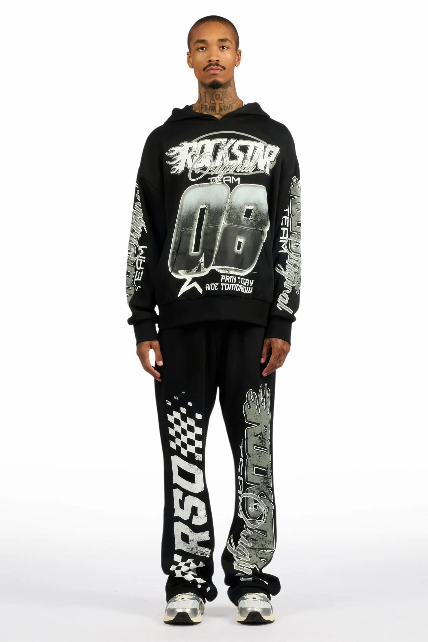 Flash Black Hoodie/Baggy Pant Track Set