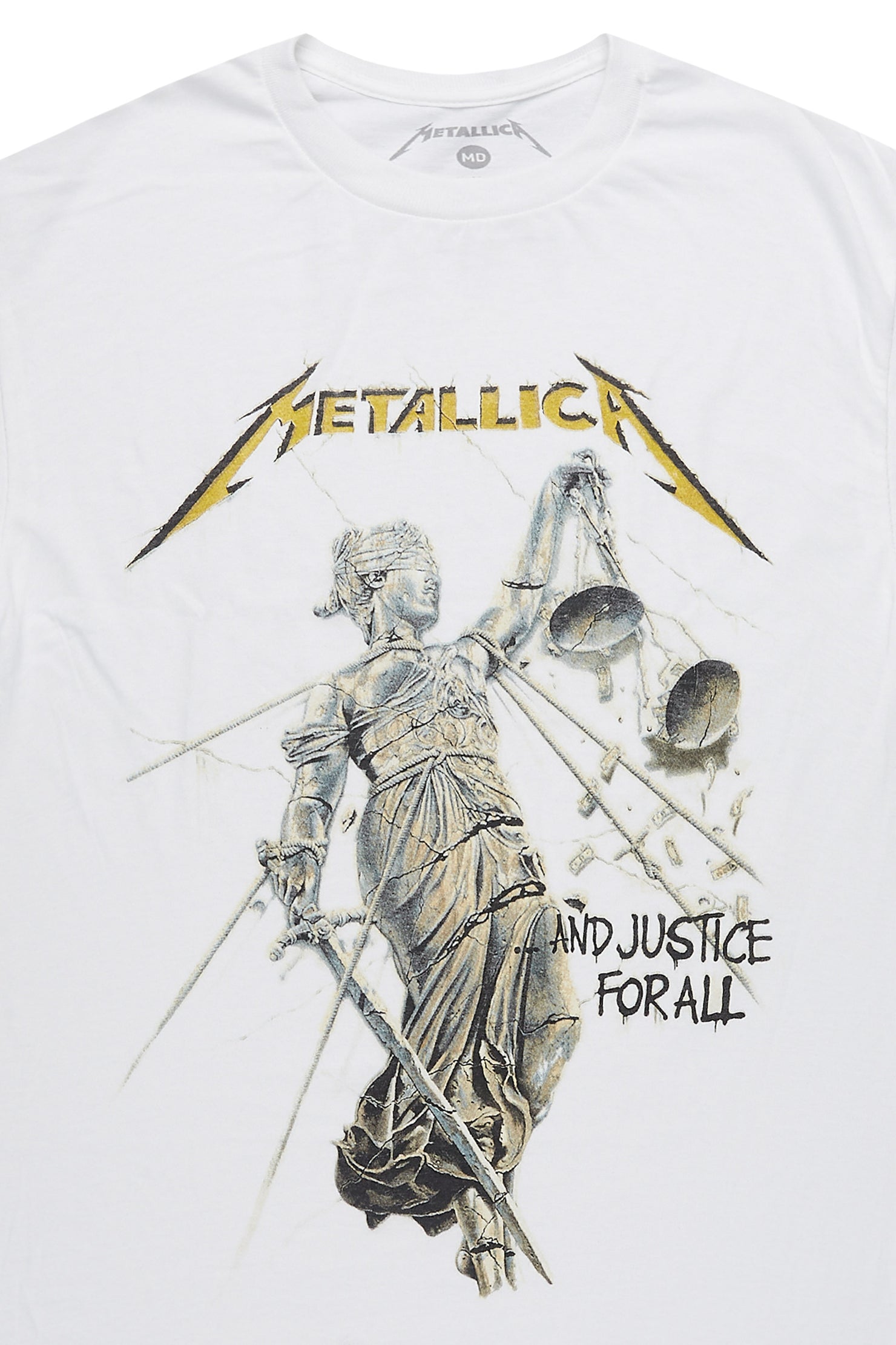 Metallica Justice For All White/Black Graphic T-Shirt