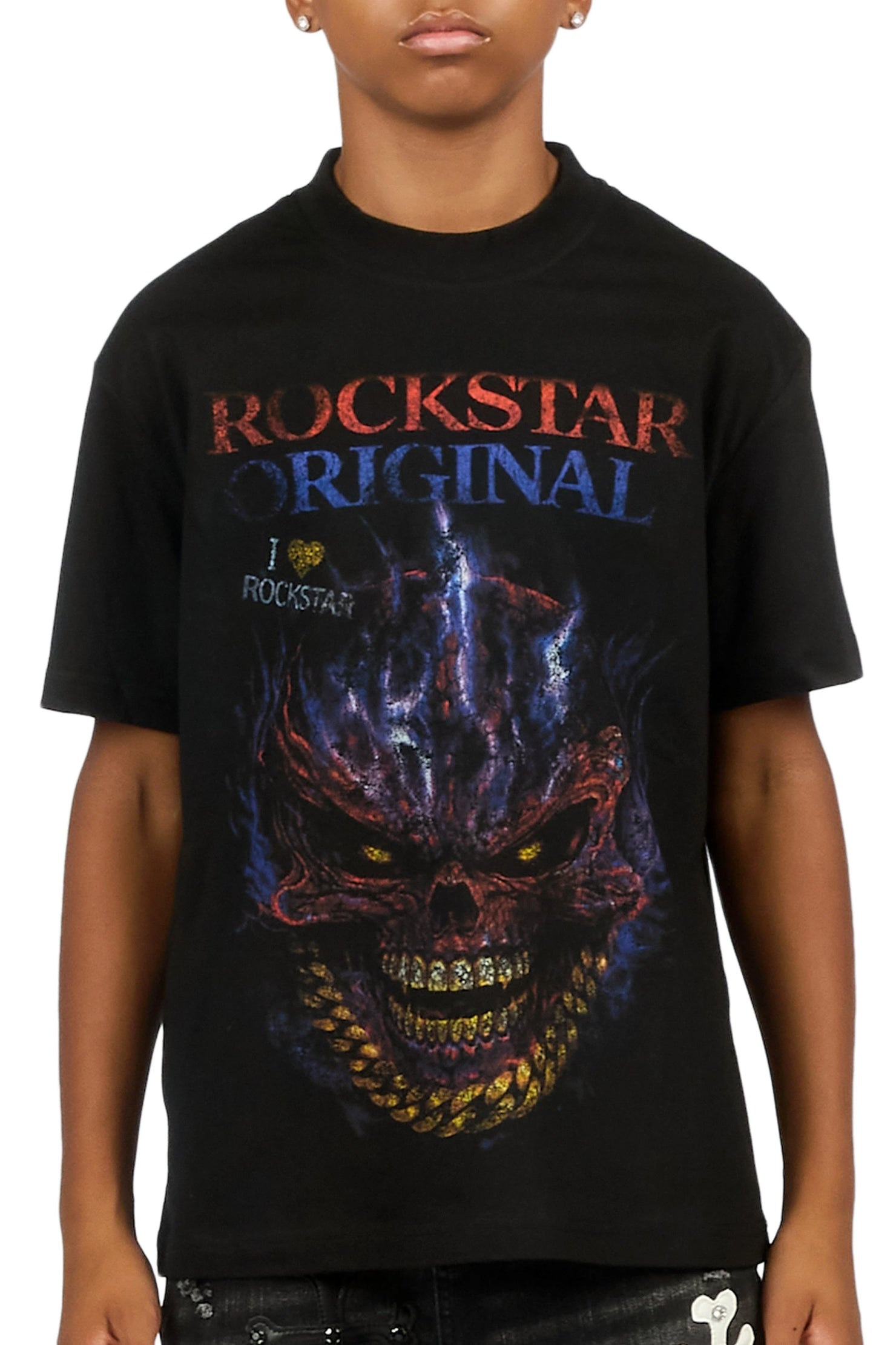 Boys Rudra Black Graphic T-Shirt