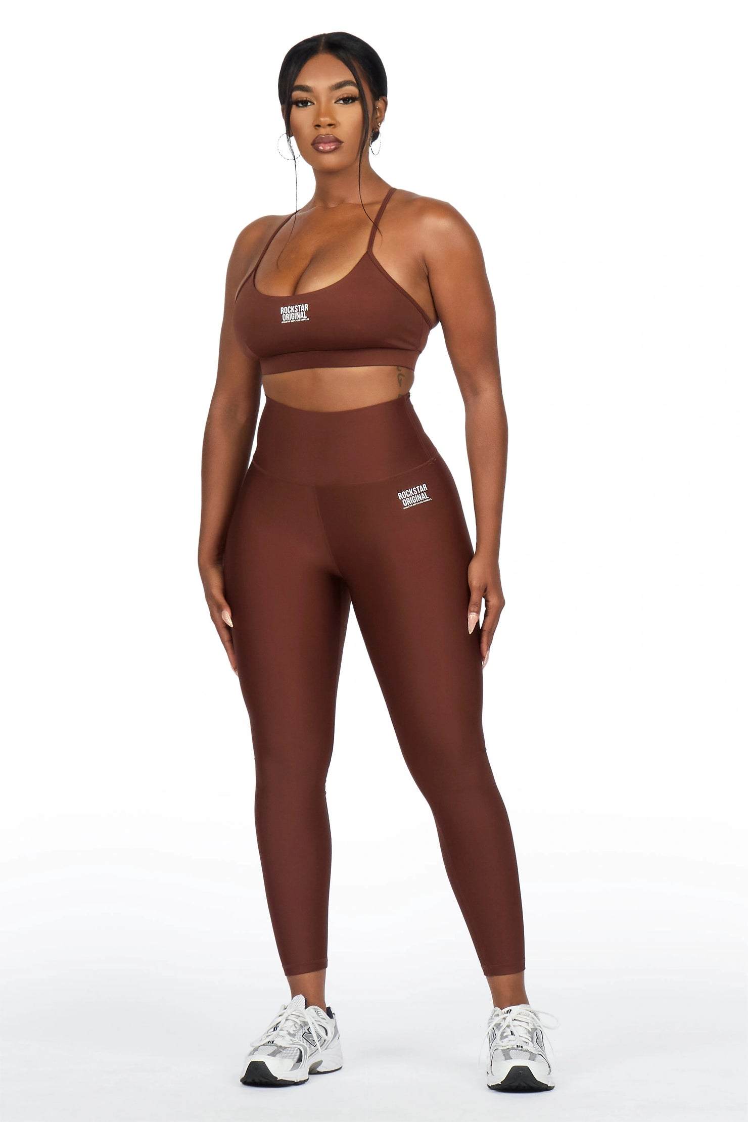 Donika Brown Tank Active Legging Set