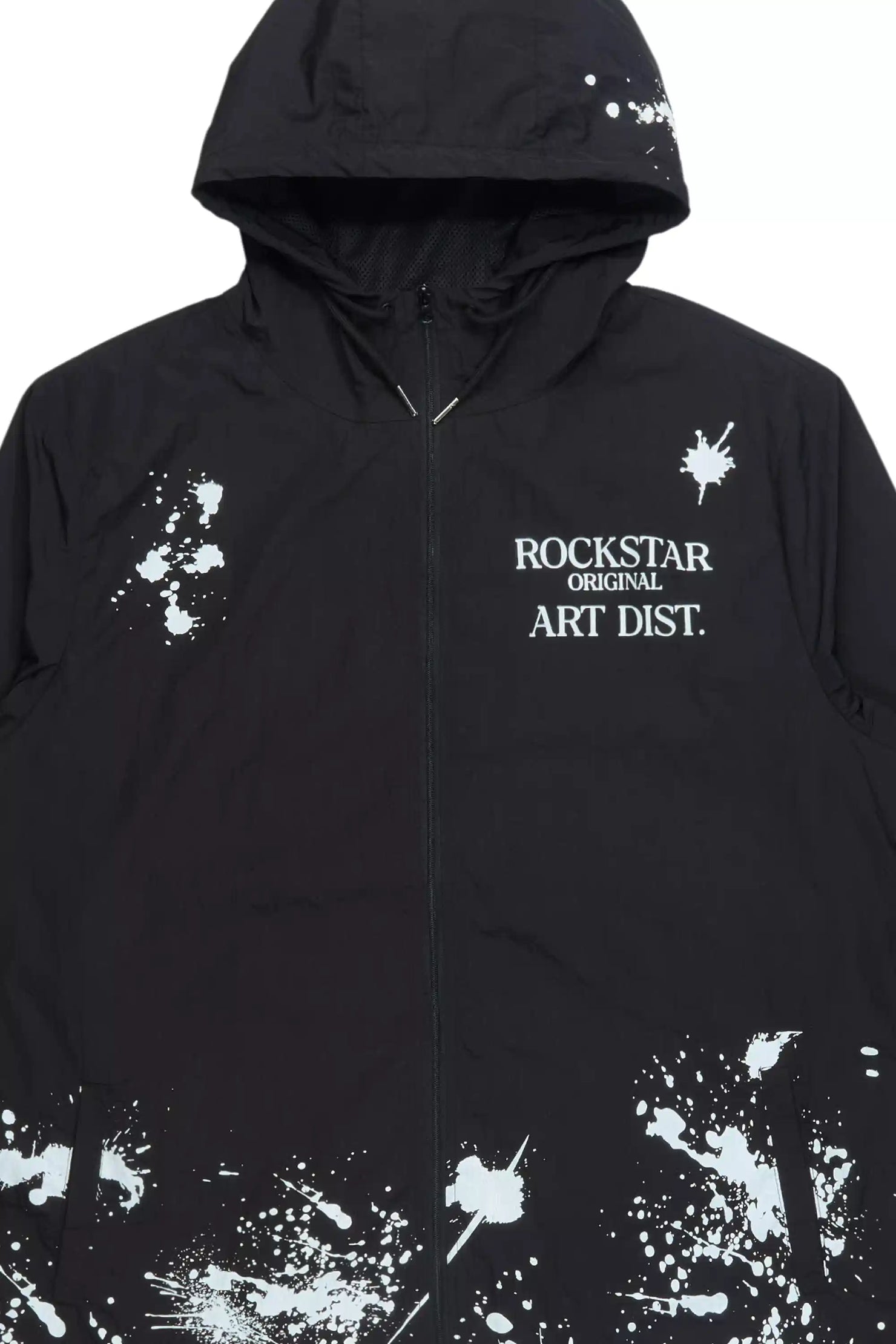 Raffer Black Graphic Windbreaker