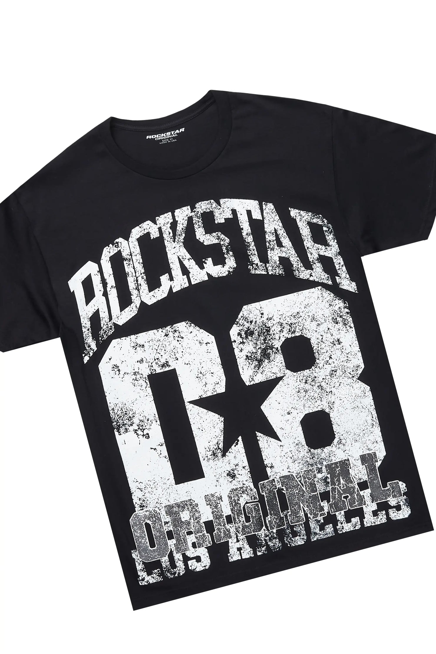 Edel Black/Burgundy T-Shirt/Stacked Baggy Track Pant Set