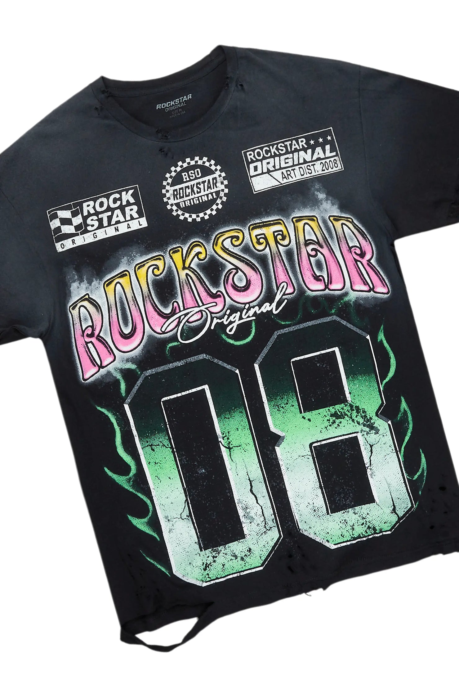 Quito Black Oversized T-Shirt/Super Stacked Flare Jean Bundle