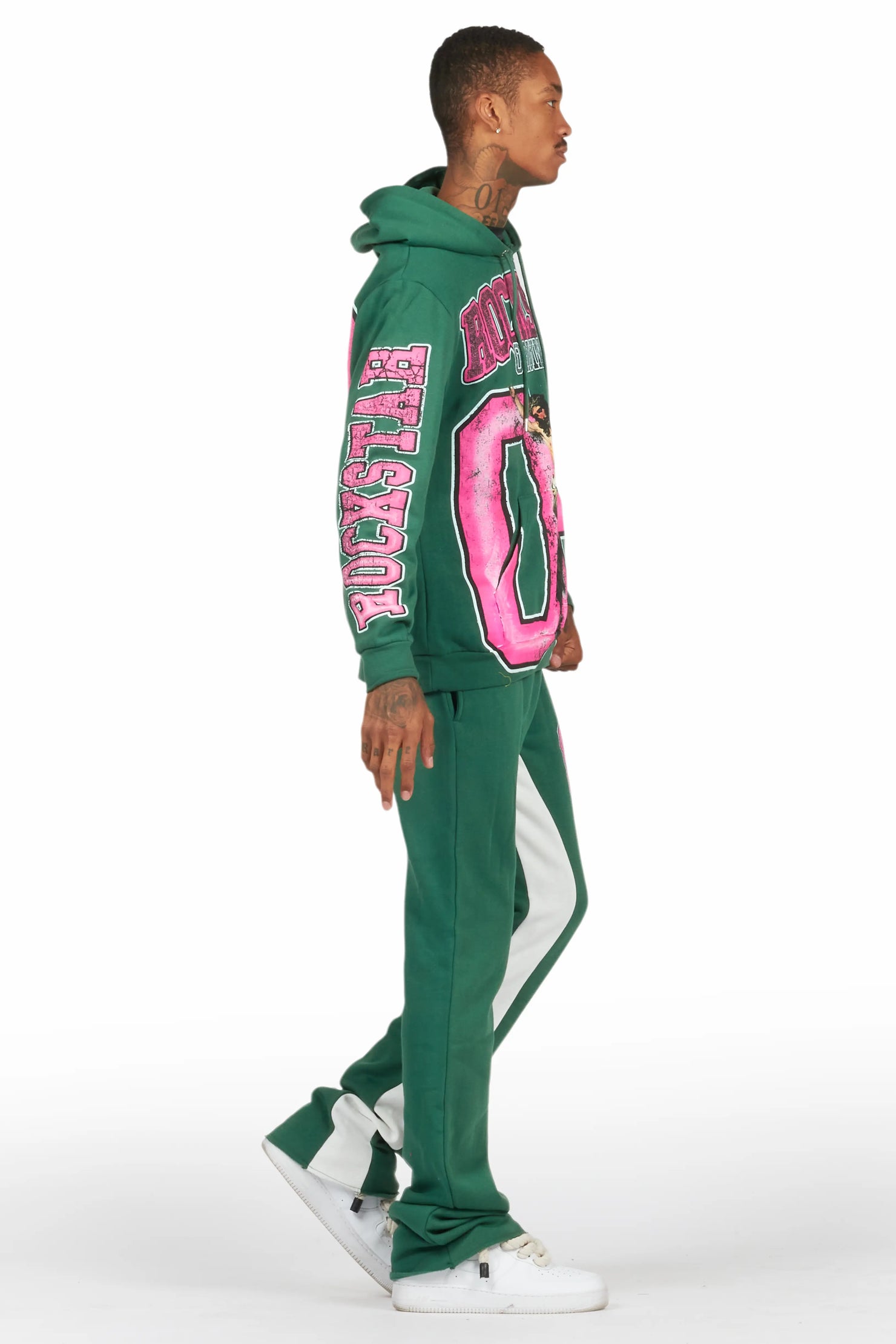 Fields Green Baggy Hoodie Track Set