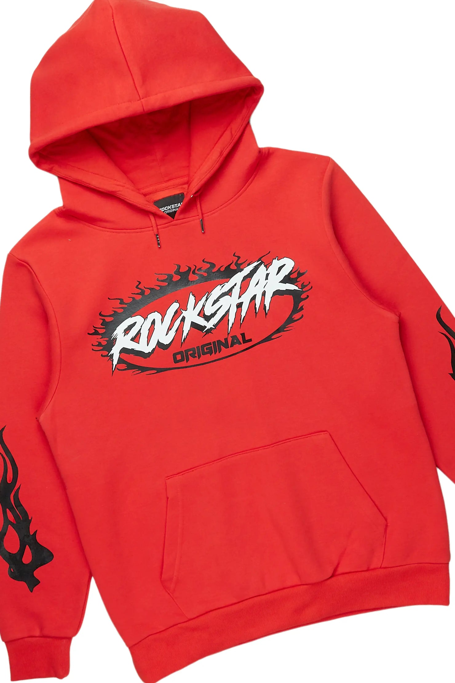 Draven Red Hoodie/Stacked Flare Track Pant Set