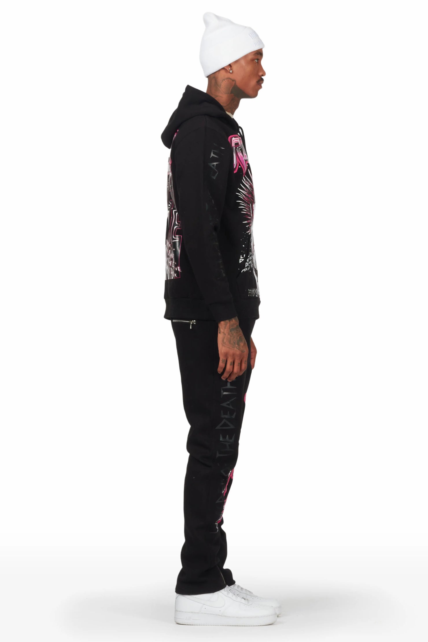 Obern Black Slim Fit Track Set