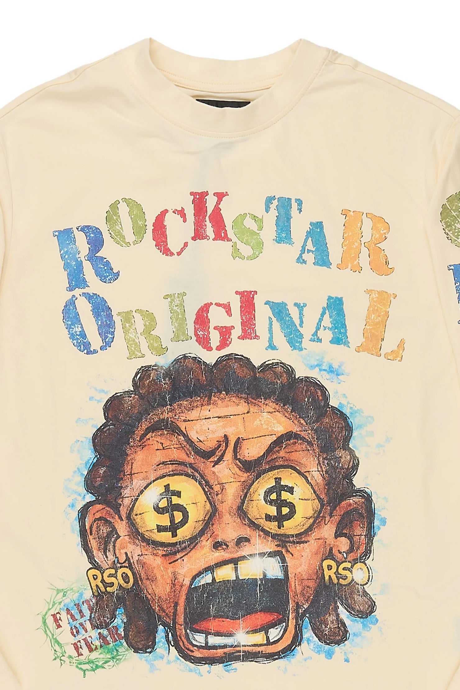 Boys Jagger Cream Long Sleeve Graphic T-Shirt