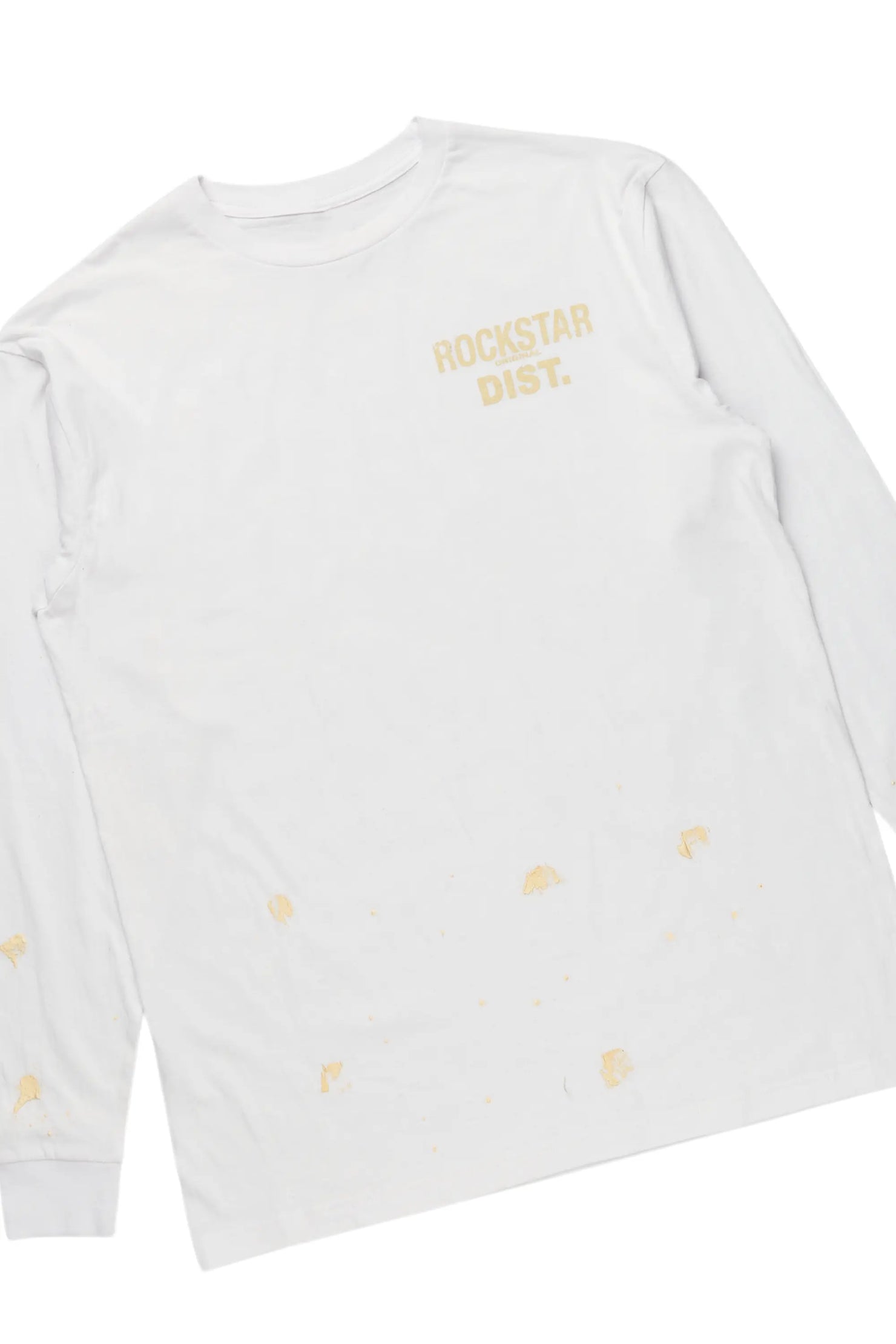 Raffer White/Beige Long Sleeve T-Shirt/Baggy Pant Set