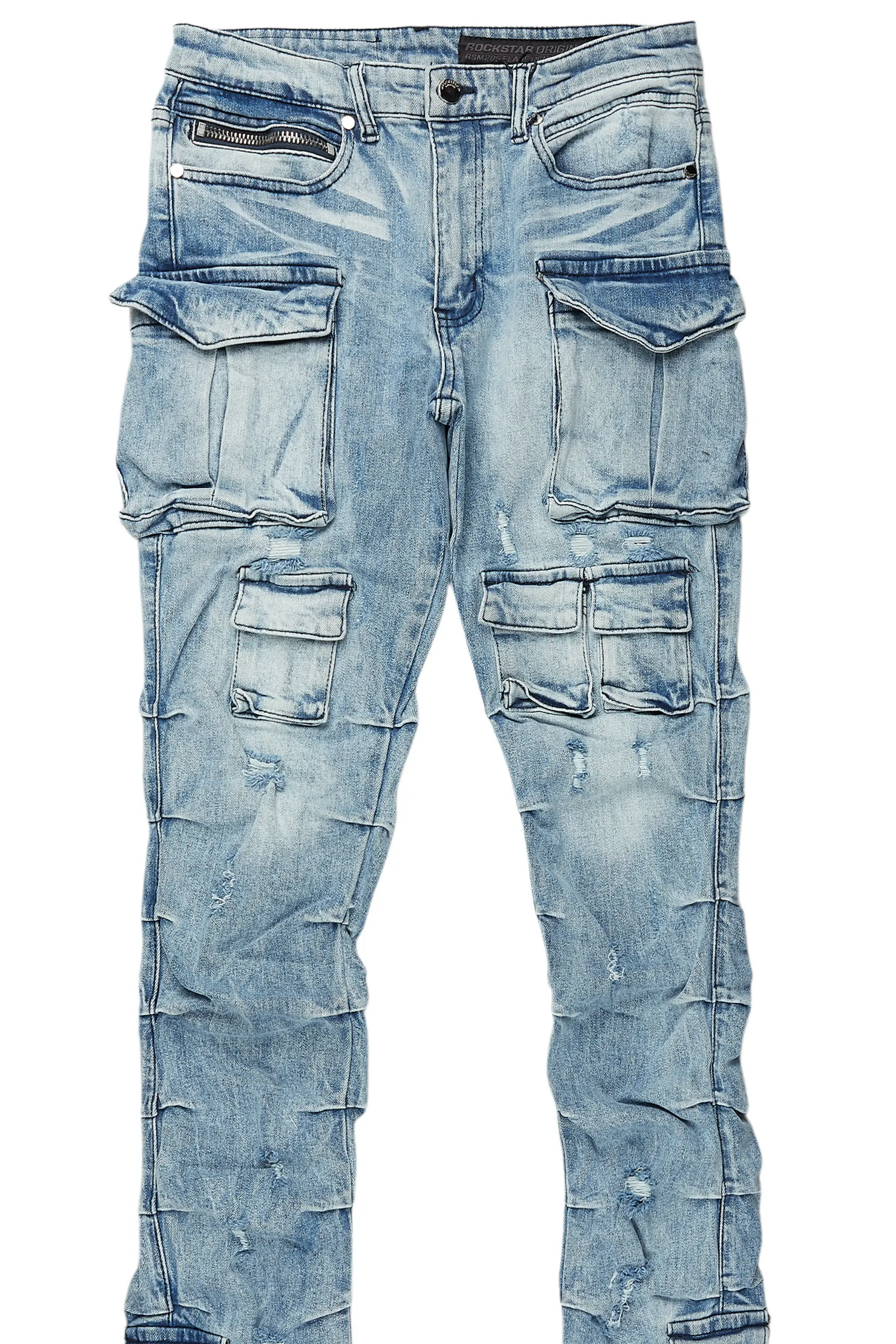 Gentry Light Blue Stacked Flare Jean