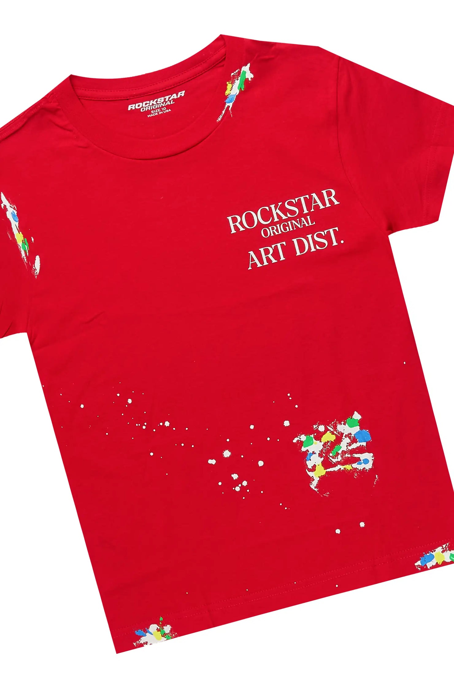Boys Red Palmer T-Shirt/Baggy Fit Jean Set