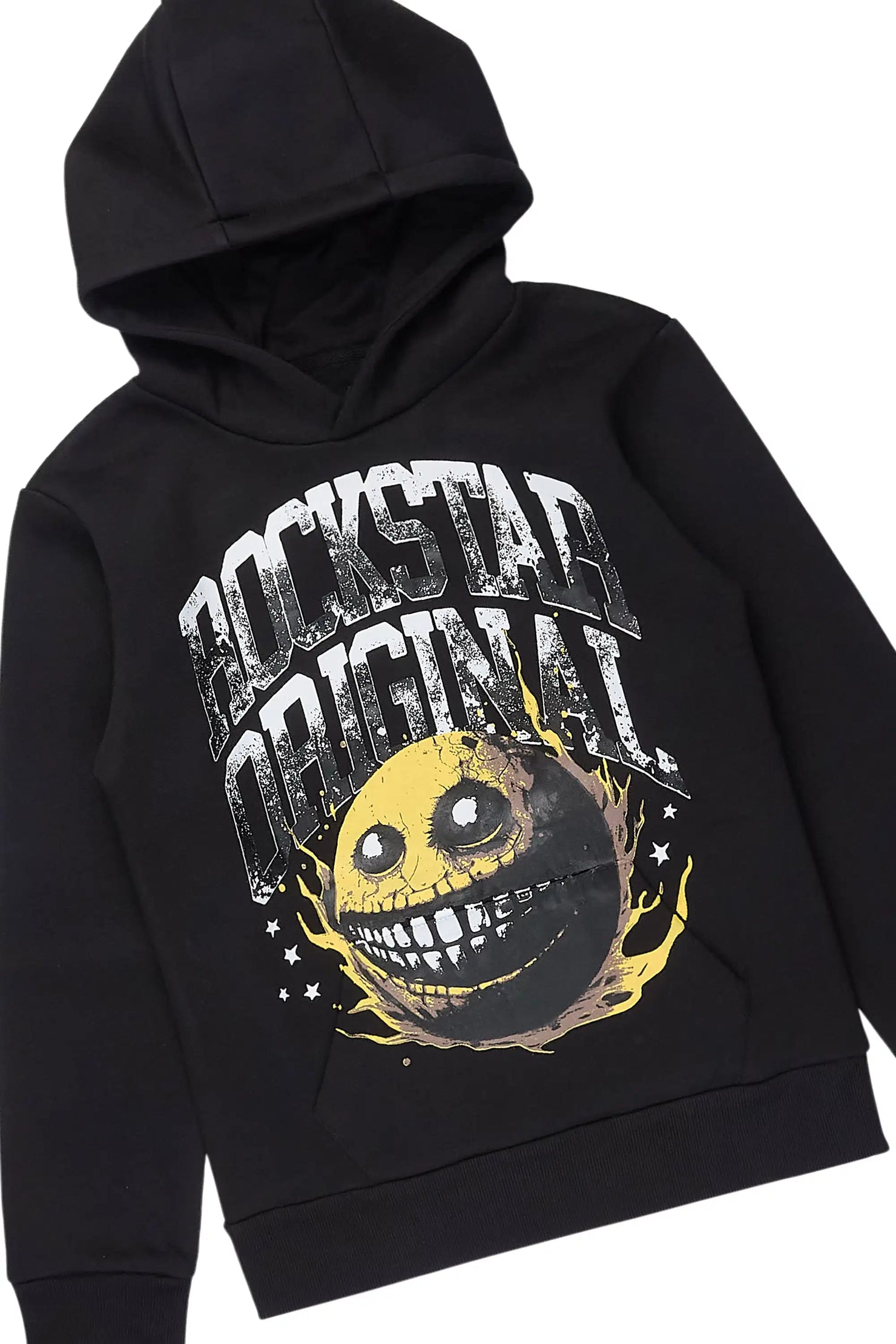 Boys Parsons Black Hoodie/Stacked Jean Set