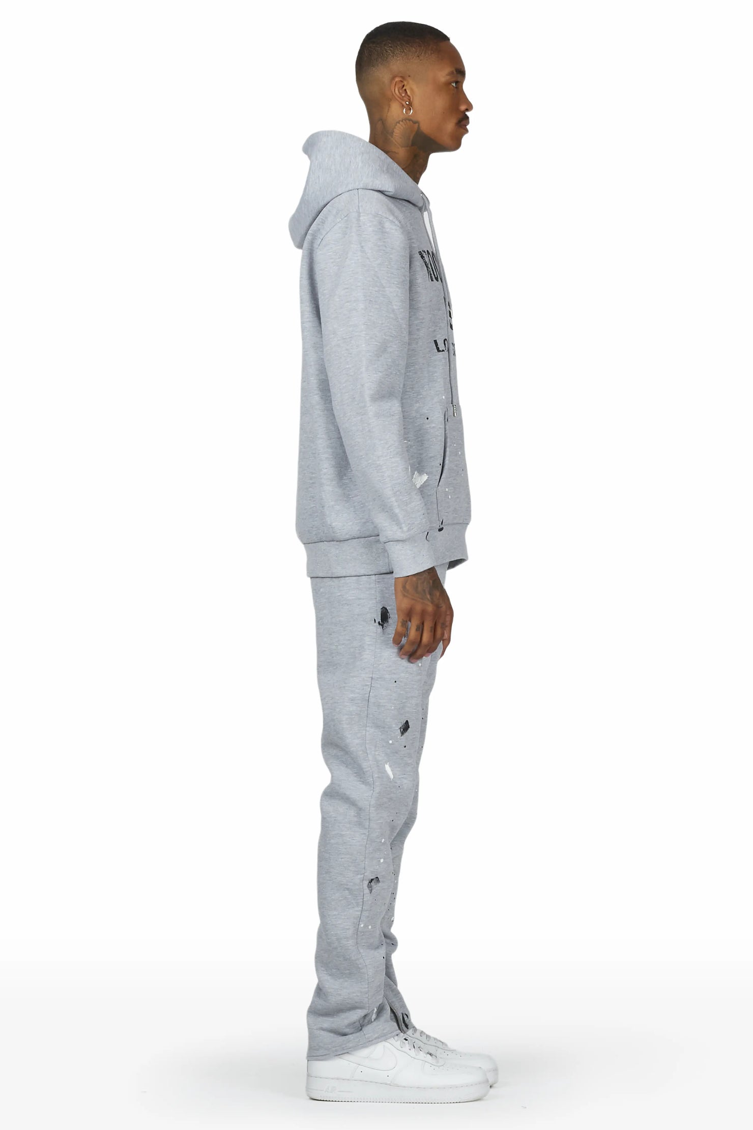 Scottie Heather Grey Hoodie Slim Fit Track Set